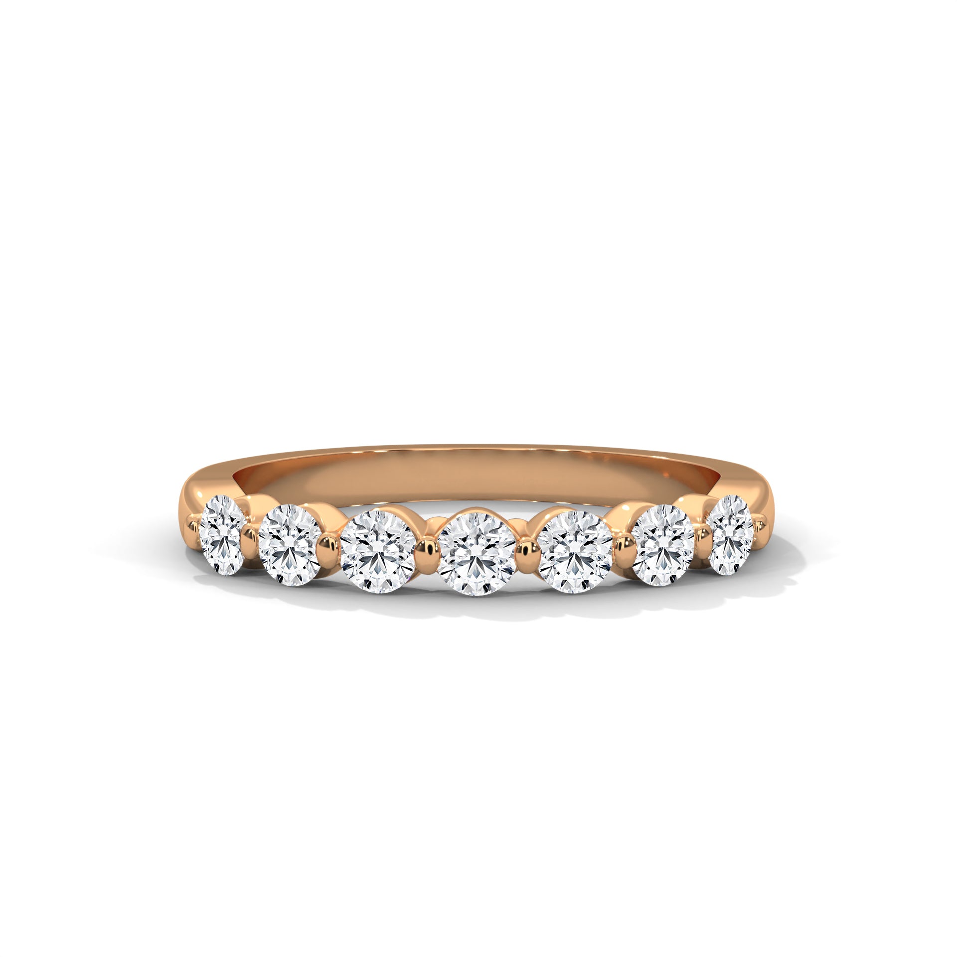 Elegant Round Lab-Grown Diamond Gold Half-Eternity Band | 0.55 CTW