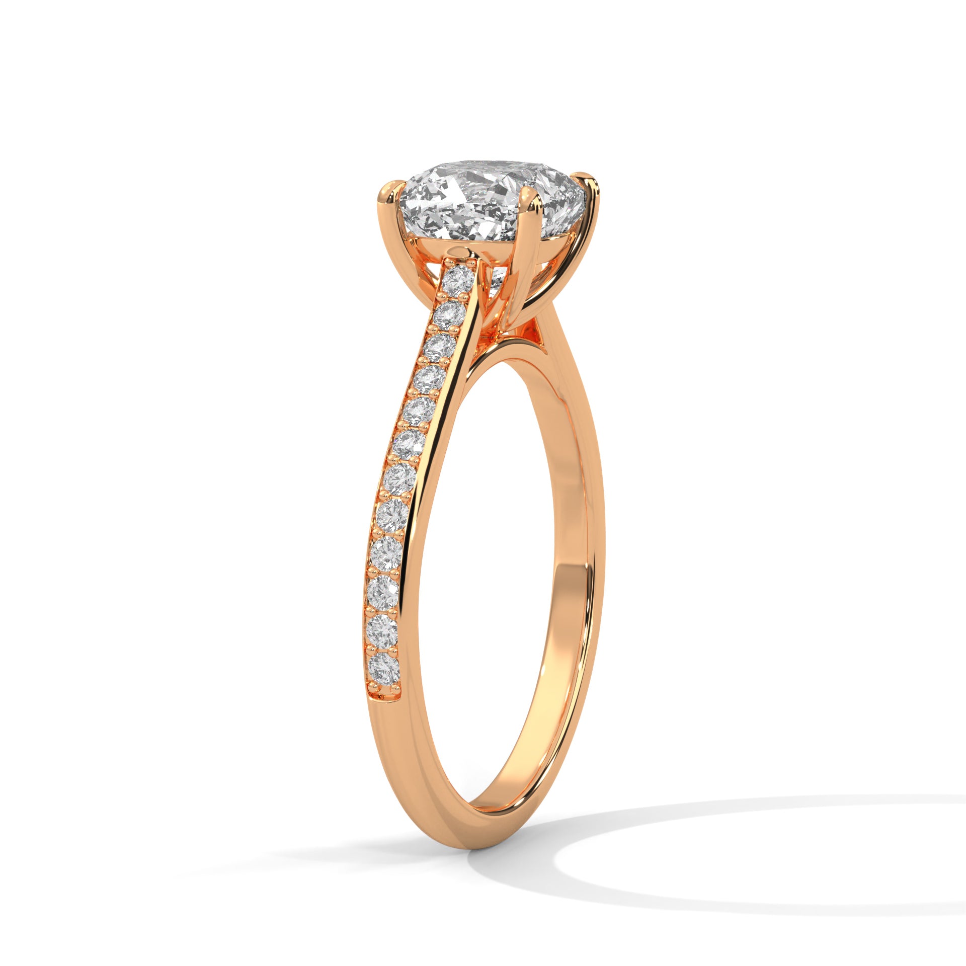 Diora 3ct Cushion Lab-Grown Diamond Pavé Engagement Ring | 3.24 CTW