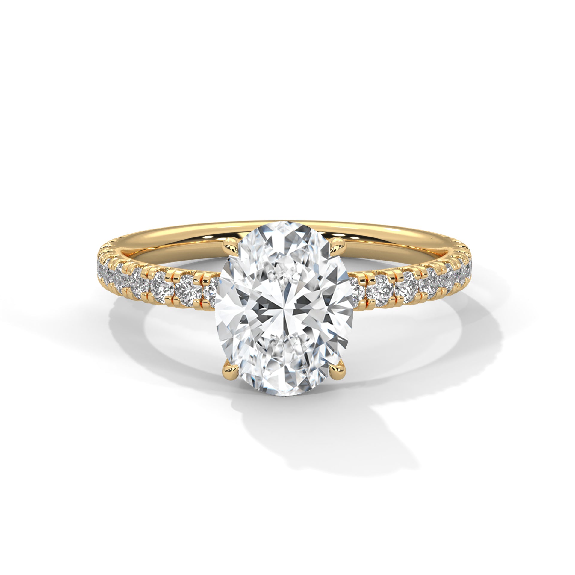 Pave 2.46 ctw Oval cut Lab-Grown Diamond Engagement Ring | F-VS1