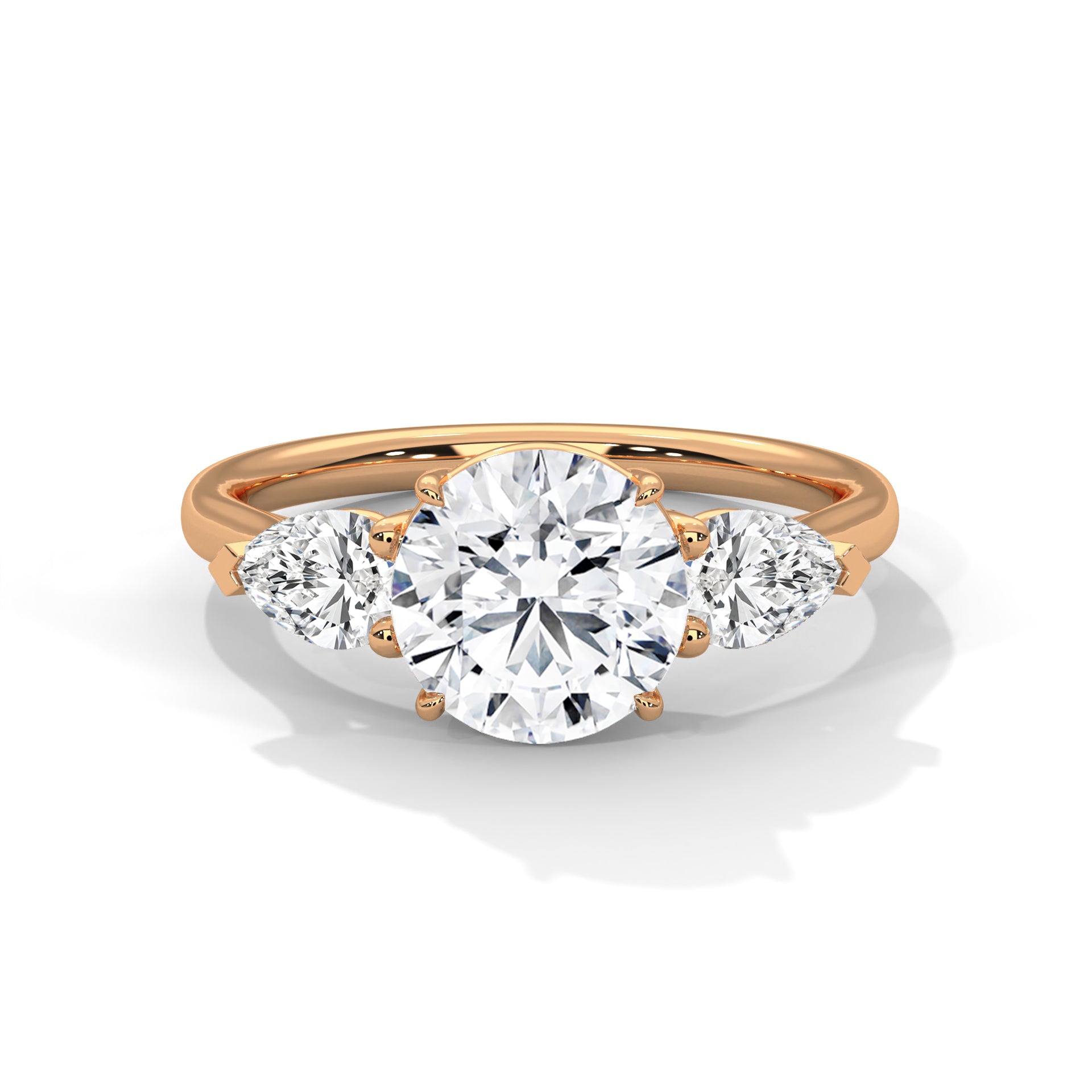Dahlia 1ct Round Lab-Grown Diamond Three-Stone Engagement Ring | 2.00 CTW