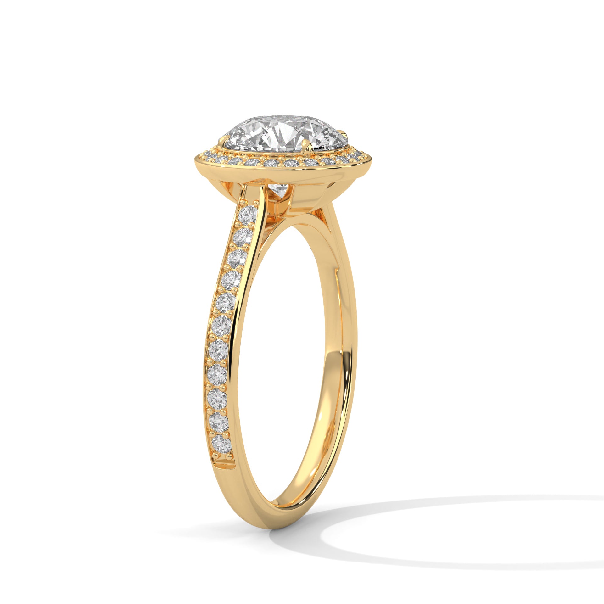 Lustrous Halo 1.5CT Round Lab-Grown Diamond Engagement Ring | 1.84 CTW