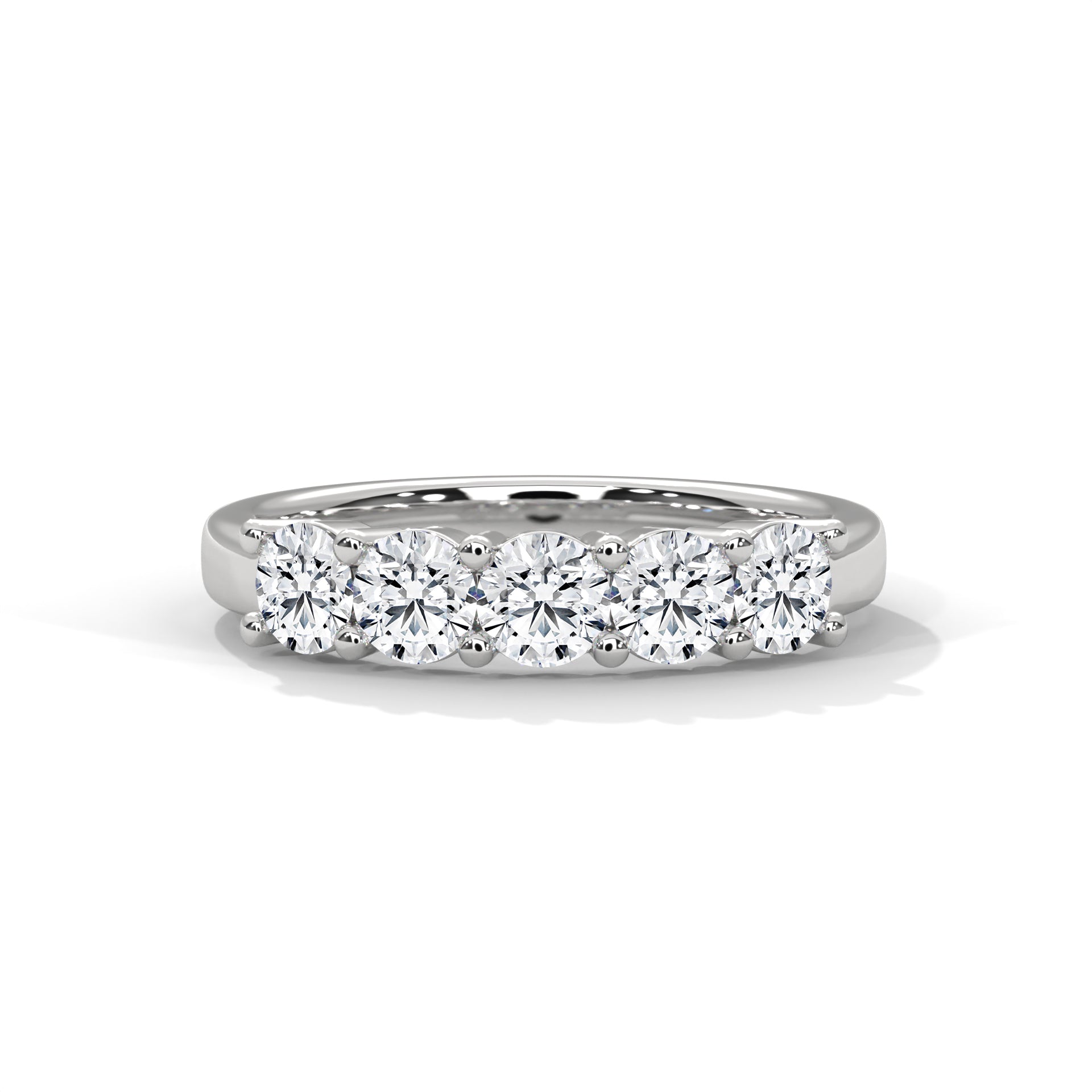 Brilliant Bonds Gold Round Diamond Prong Set Band Ring | 1.10 CTW