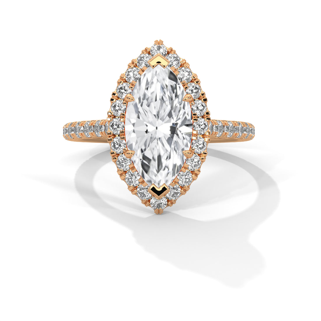 Majestic Halo 3 CT Marquise-Cut Lab Grown Diamond Ring | 3.72 CTW