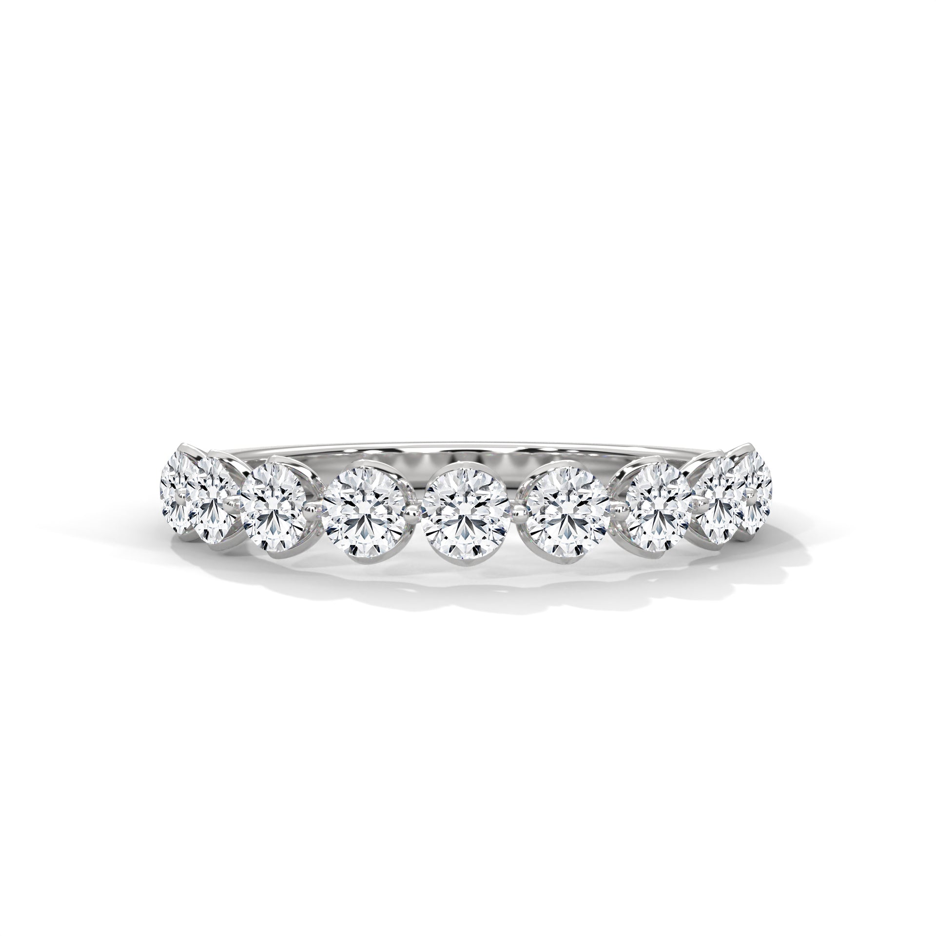 Eternal Sparkle: Gold Round Diamond Half-Eternity Band | 0.97 CTW