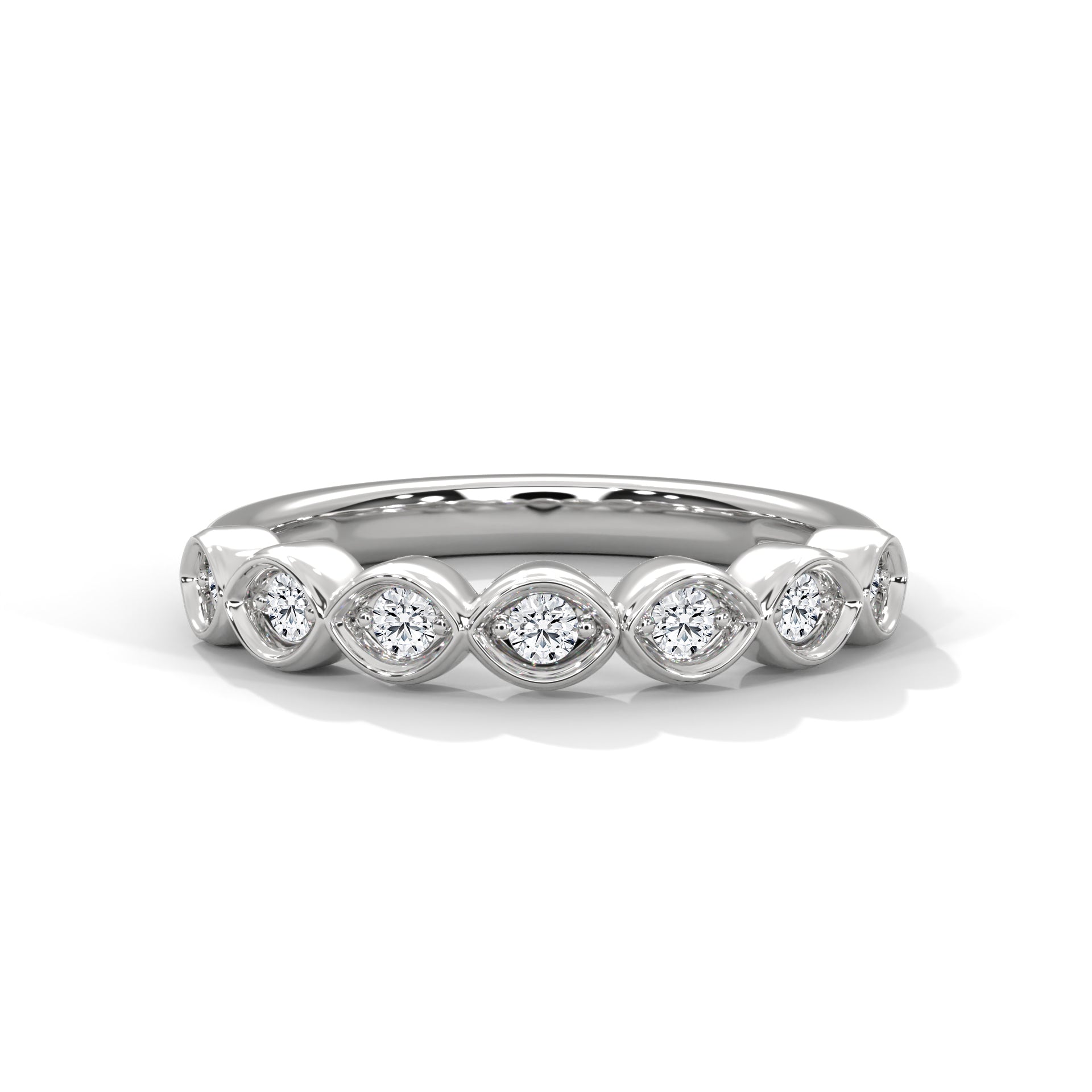 Intricate Infinity: Gold Round Diamond Bezel Set Band Ring | 0.25 CTW