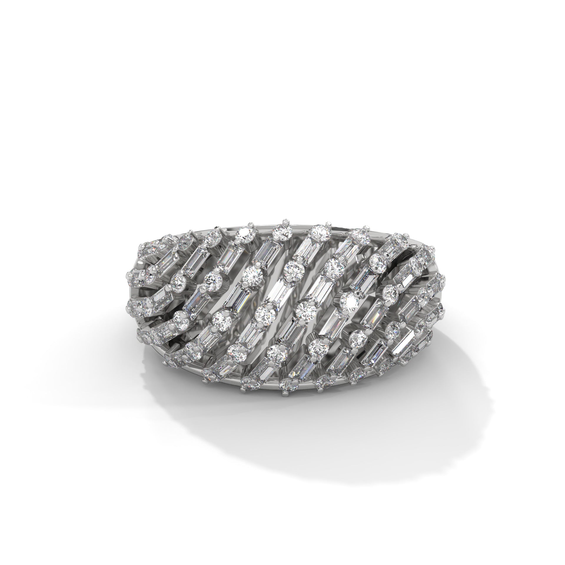 Radiance 0.76 CTW Baguette & Round Lab-Grown Diamond Ring