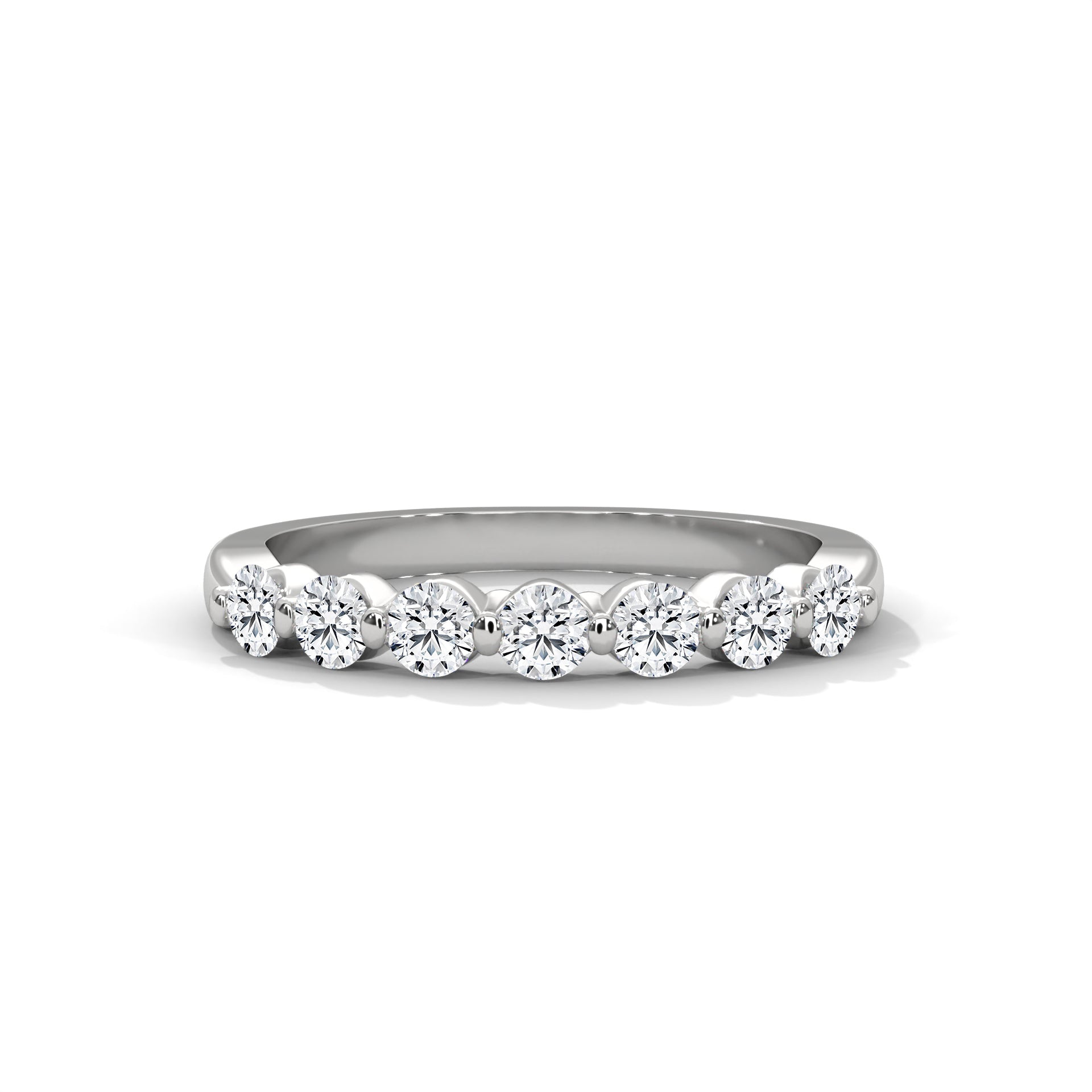Elegant Round Lab-Grown Diamond Gold Half-Eternity Band | 0.55 CTW