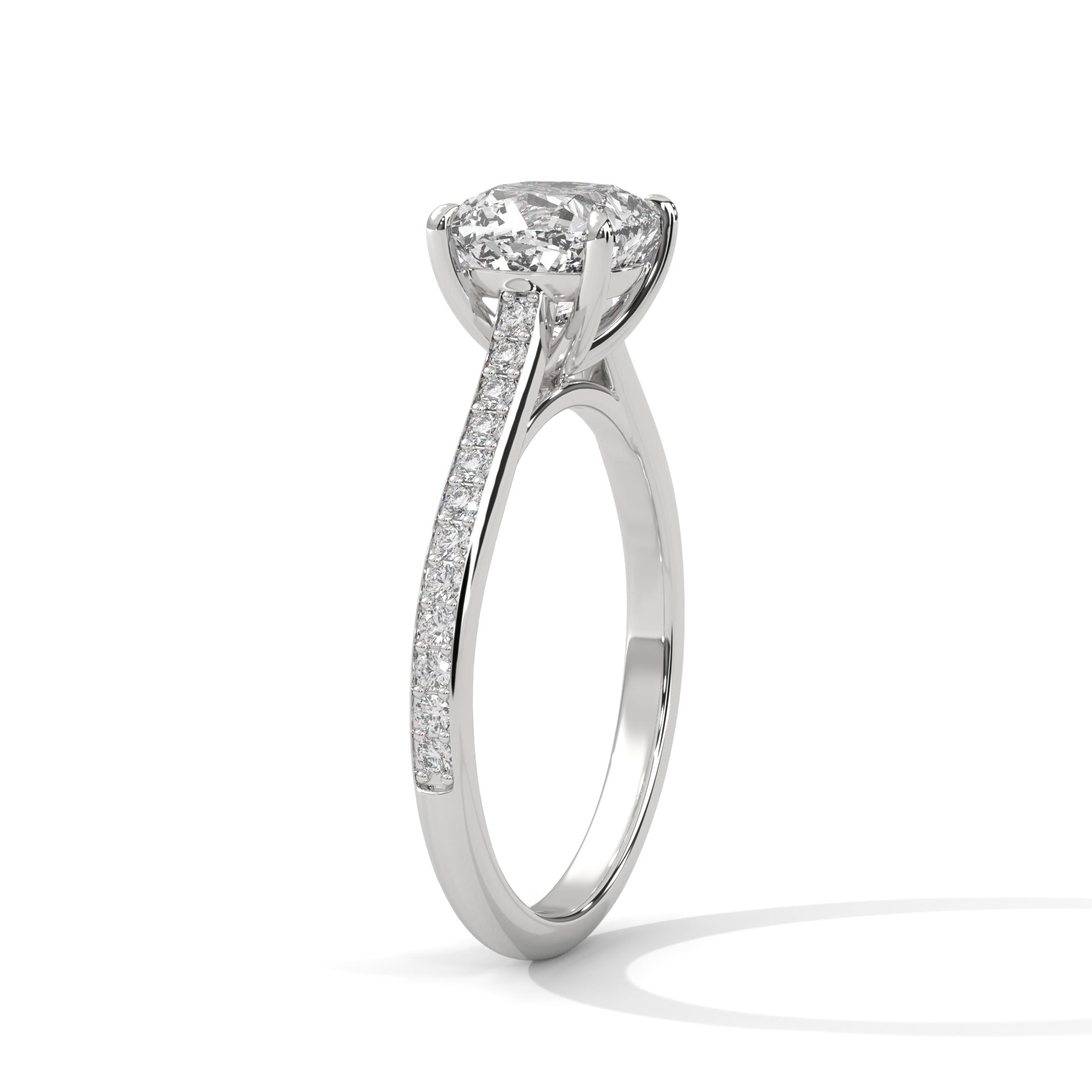 Diora 3ct Cushion Lab-Grown Diamond Pavé Engagement Ring | 3.24 CTW