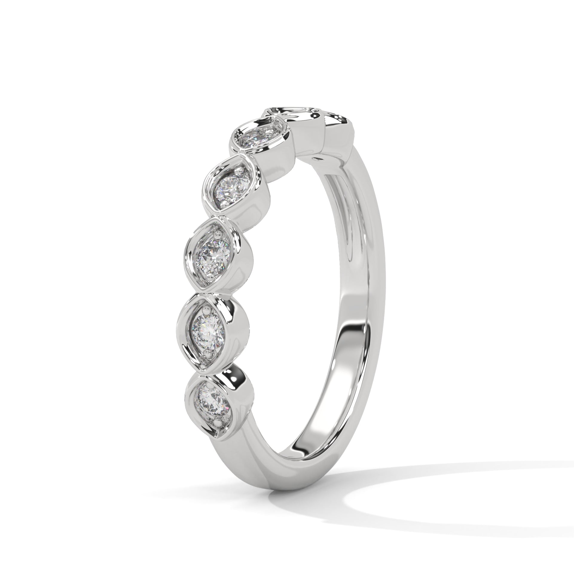 Intricate Infinity: Gold Round Diamond Bezel Set Band Ring | 0.25 CTW