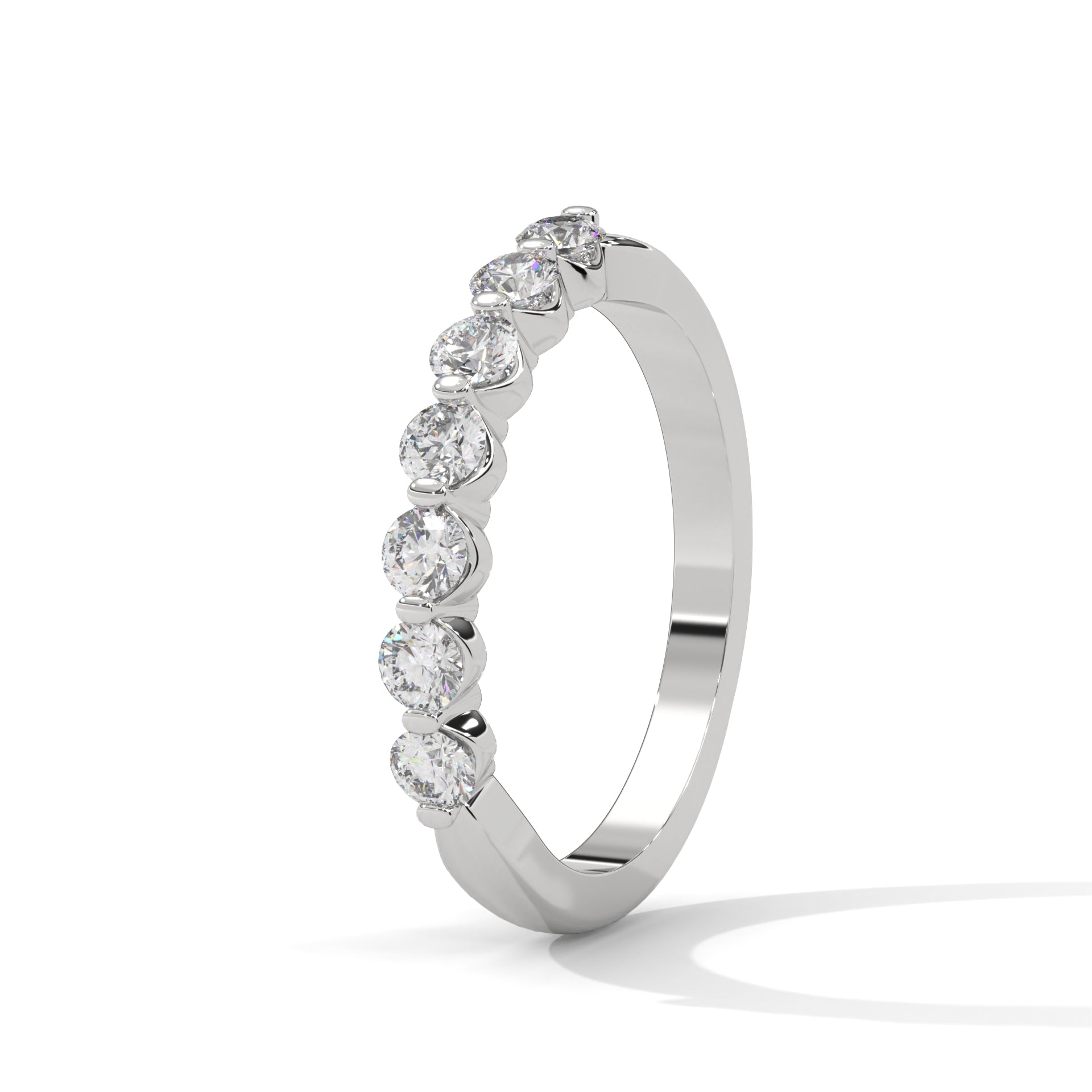 Elegant Round Lab-Grown Diamond Gold Half-Eternity Band | 0.55 CTW