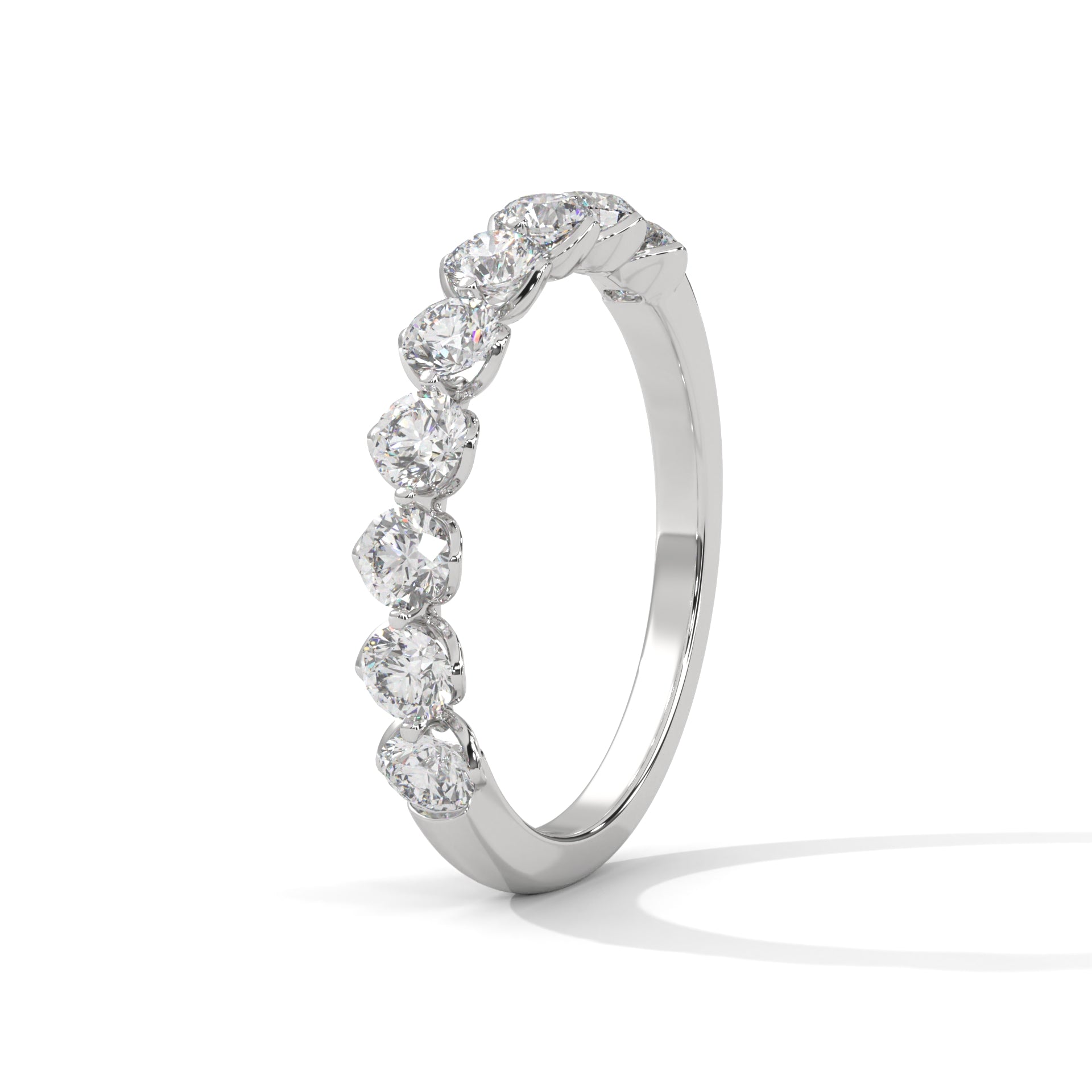 Eternal Sparkle: Gold Round Diamond Half-Eternity Band | 0.97 CTW