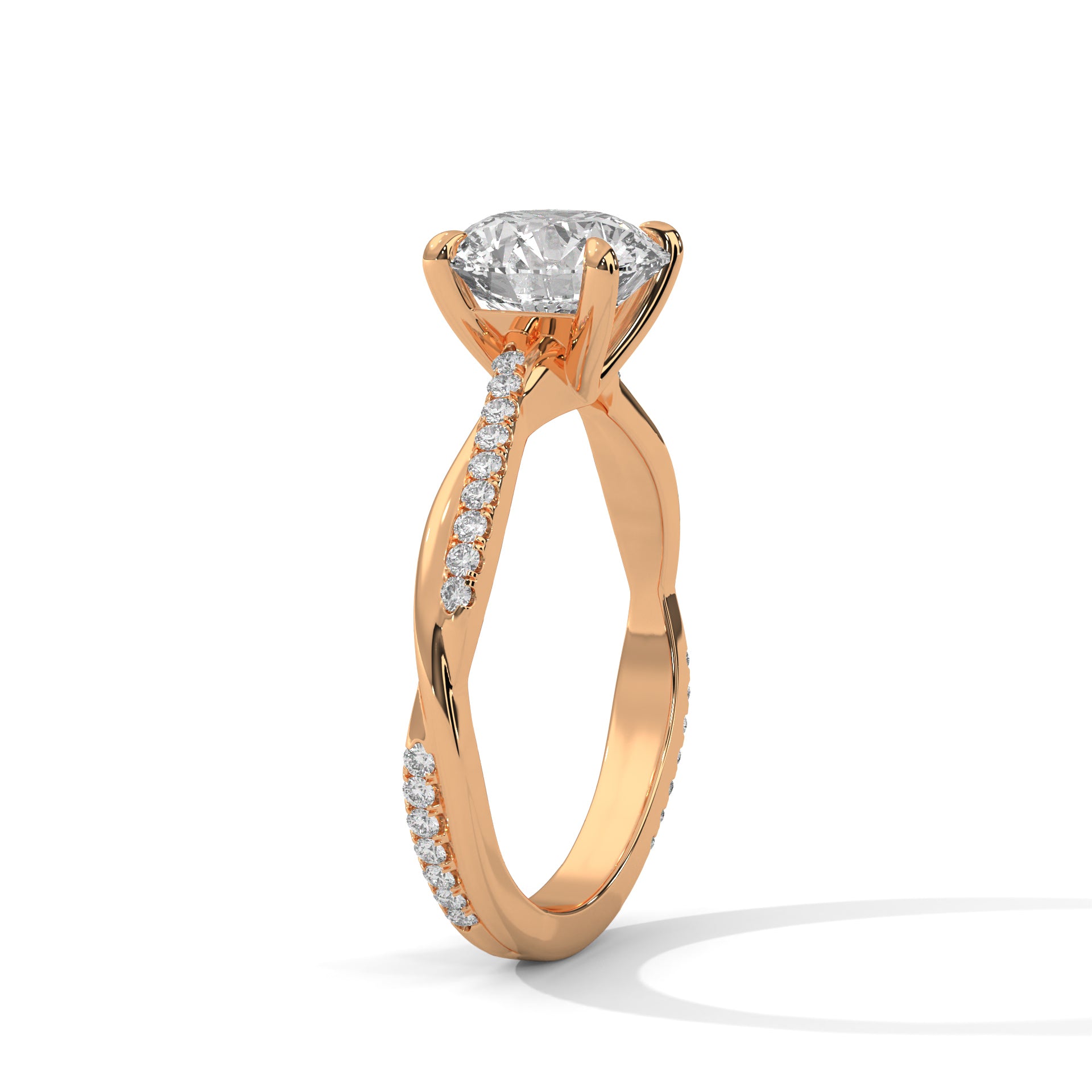 Radiant Embrace 1.5 CT Round-Cut Lab Grown Diamond Pave Ring | 1.66 CTW