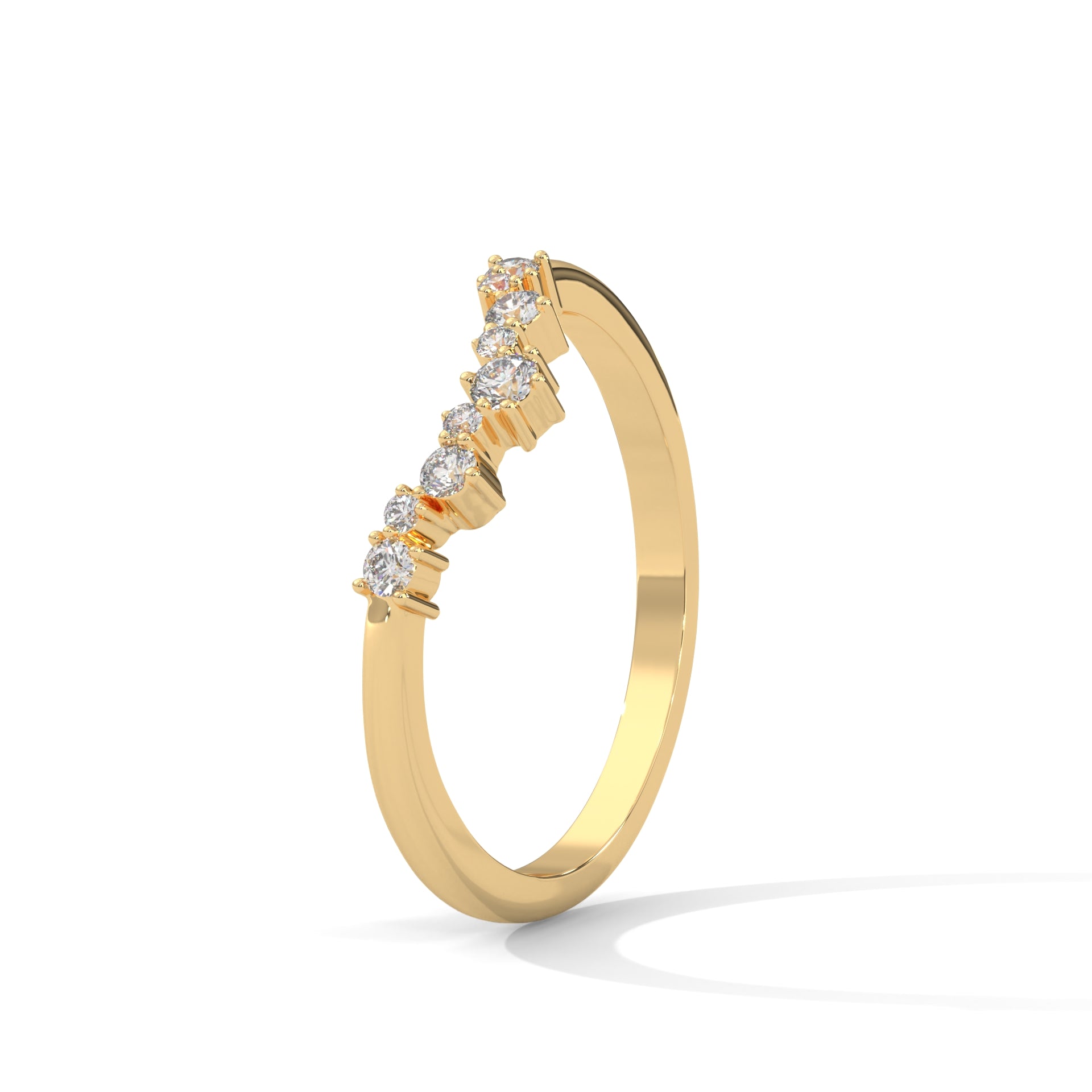 Elegant Round Lab-Grown Diamond Gold Wedding Band | 0.15 CTW
