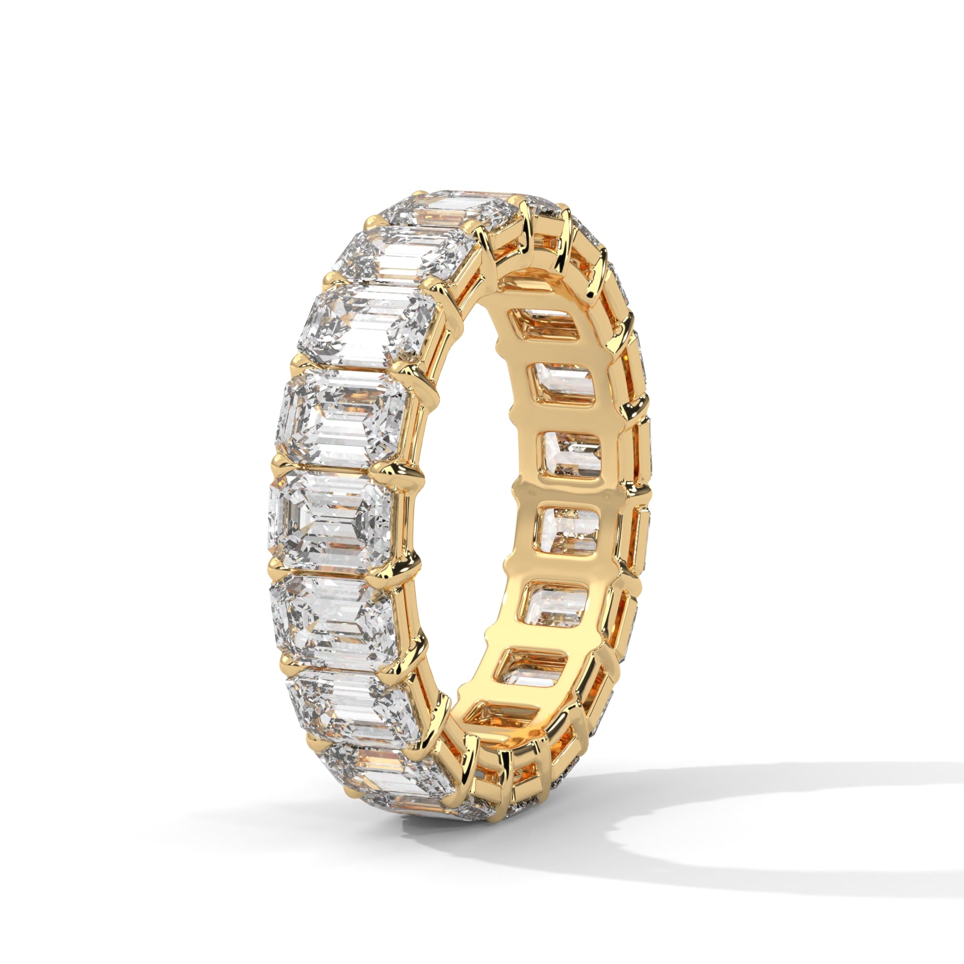 Luxury Emerald Lab-Grown Diamond Gold Eternity Band | 4.75 CTW