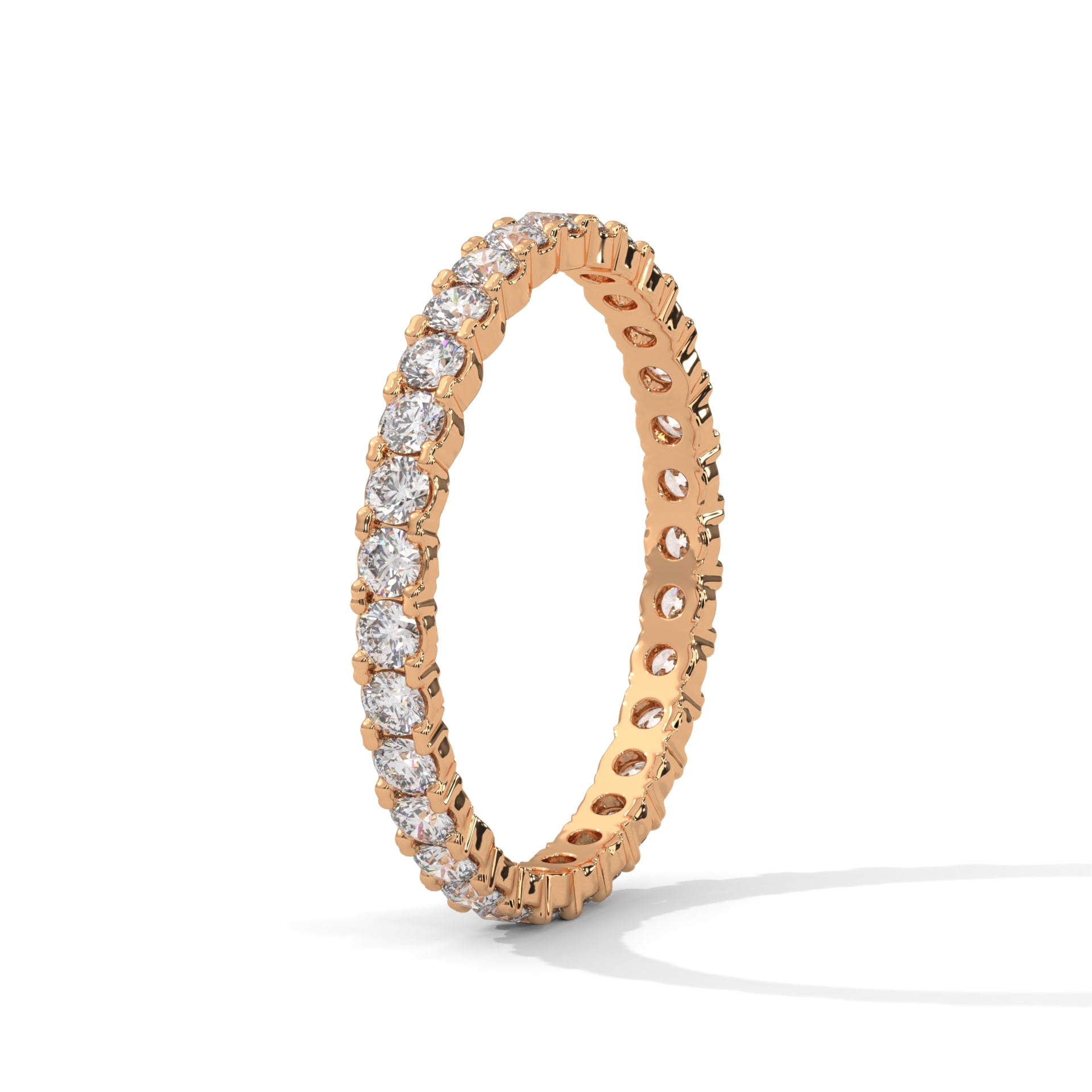 Endless Brilliance: Full-Eternity Round Diamond Gold Band | 1.09 CTW
