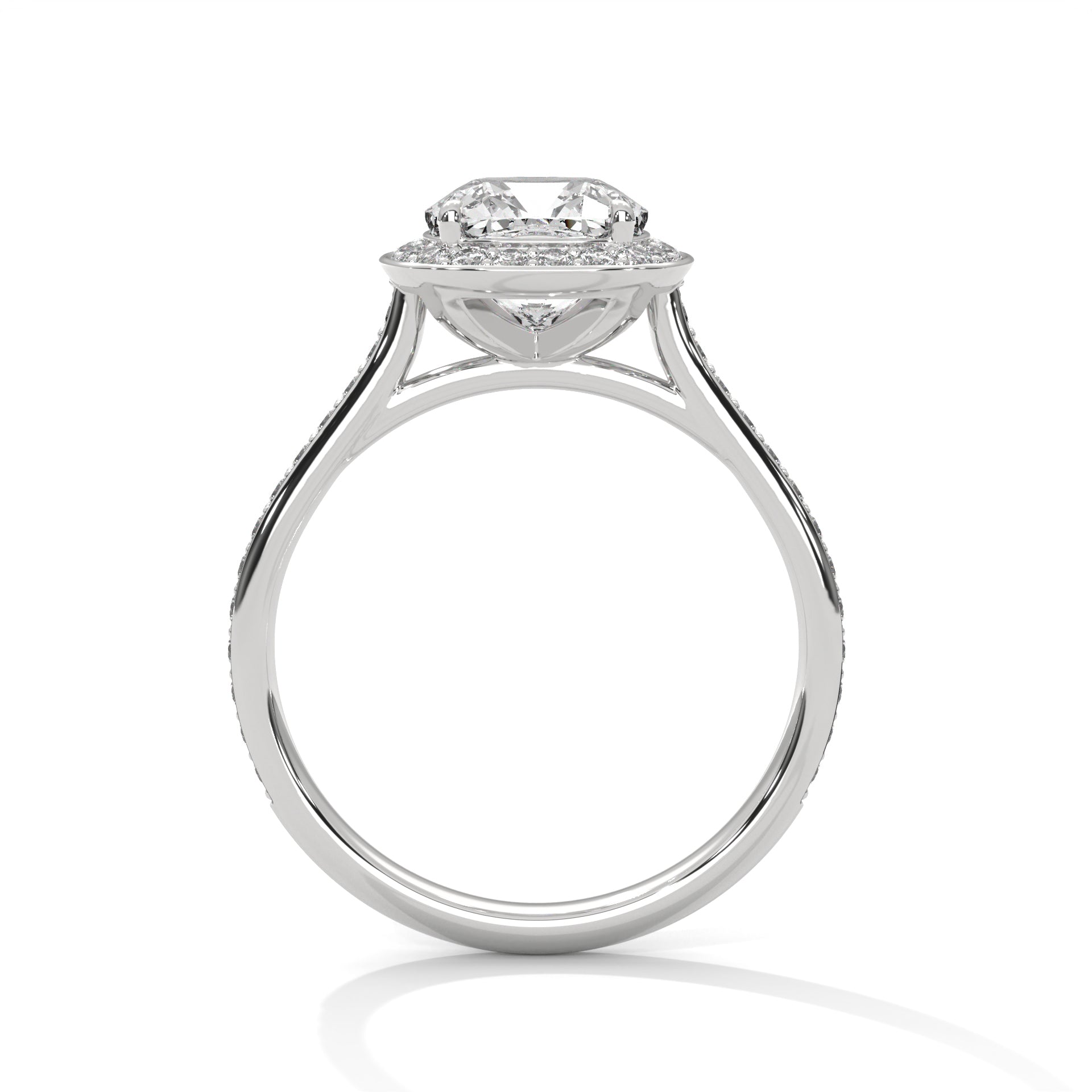 Grandeur Halo 3 CT Cushion-Cut Lab Grown Diamond Ring | 3.42 CTW