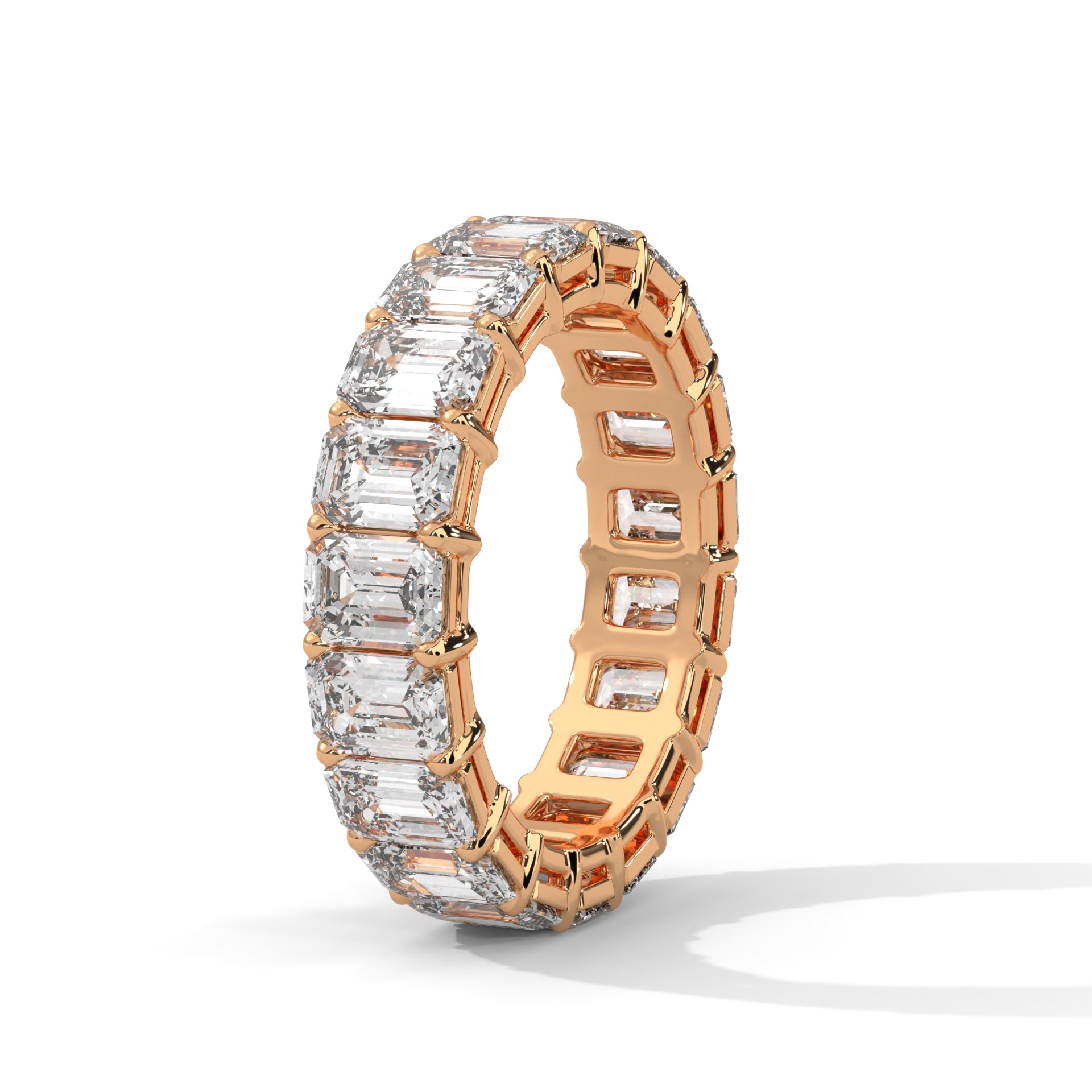 Luxury Emerald Lab-Grown Diamond Gold Eternity Band | 4.75 CTW