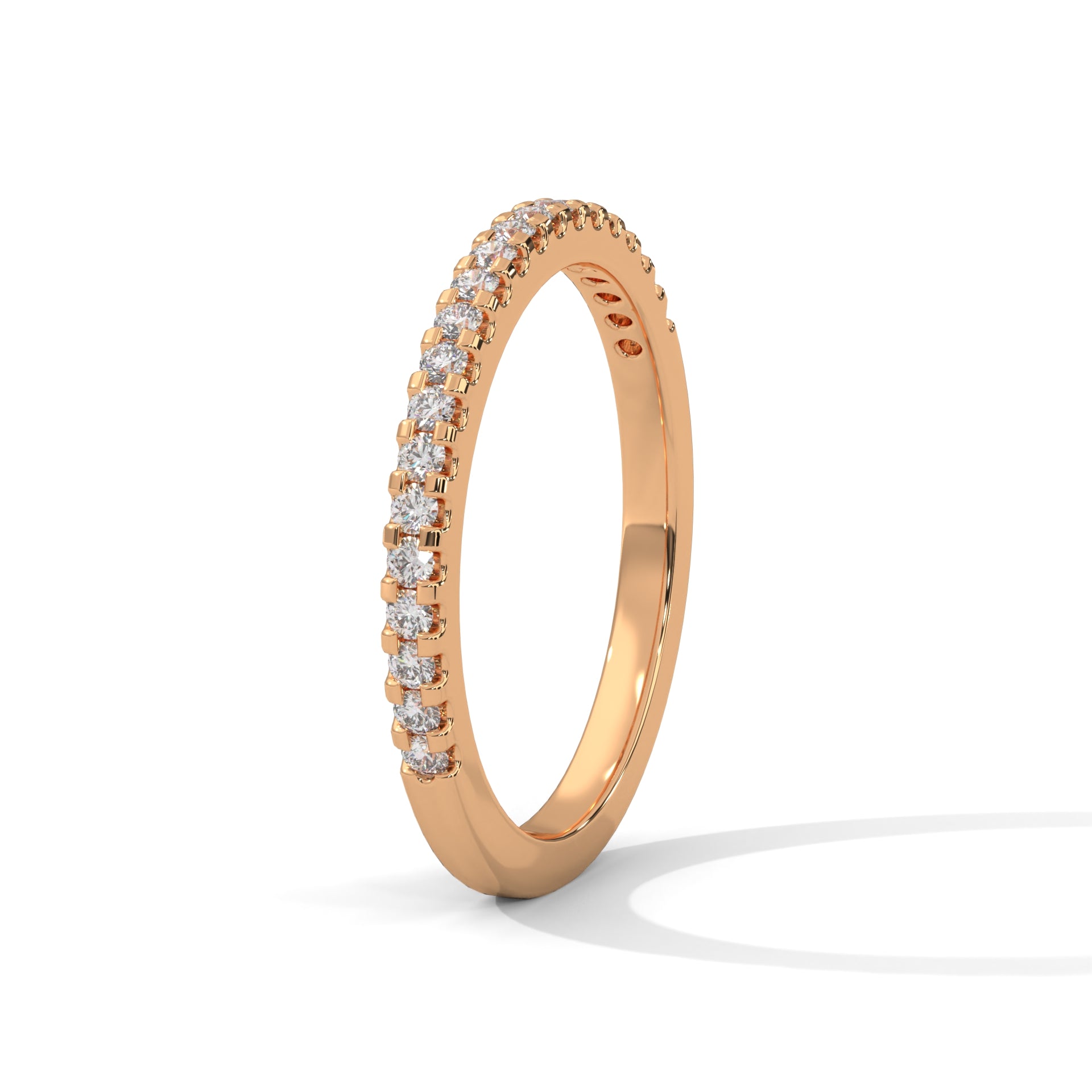 Eternal Sparkle: Gold Round Diamond Half-Eternity Band | 0.26 CTW