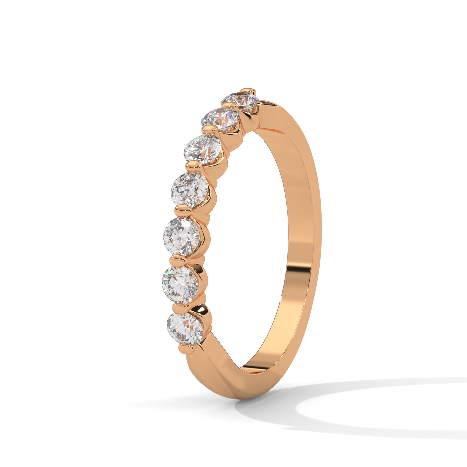 Elegant Round Lab-Grown Diamond Gold Half-Eternity Band | 0.55 CTW