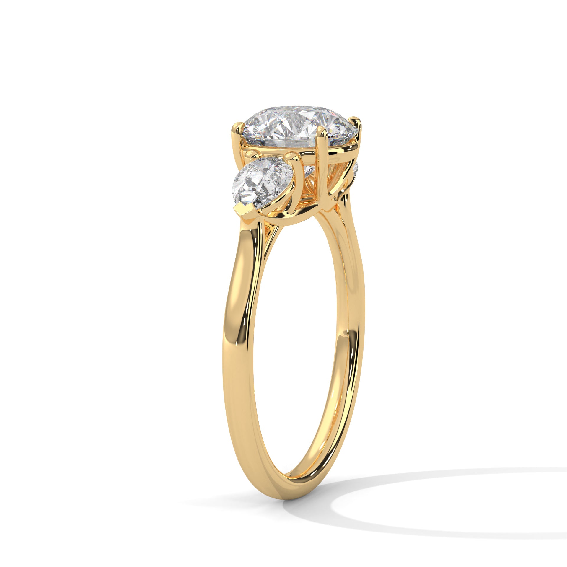 Dahlia 1ct Round Lab-Grown Diamond Three-Stone Engagement Ring | 2.00 CTW