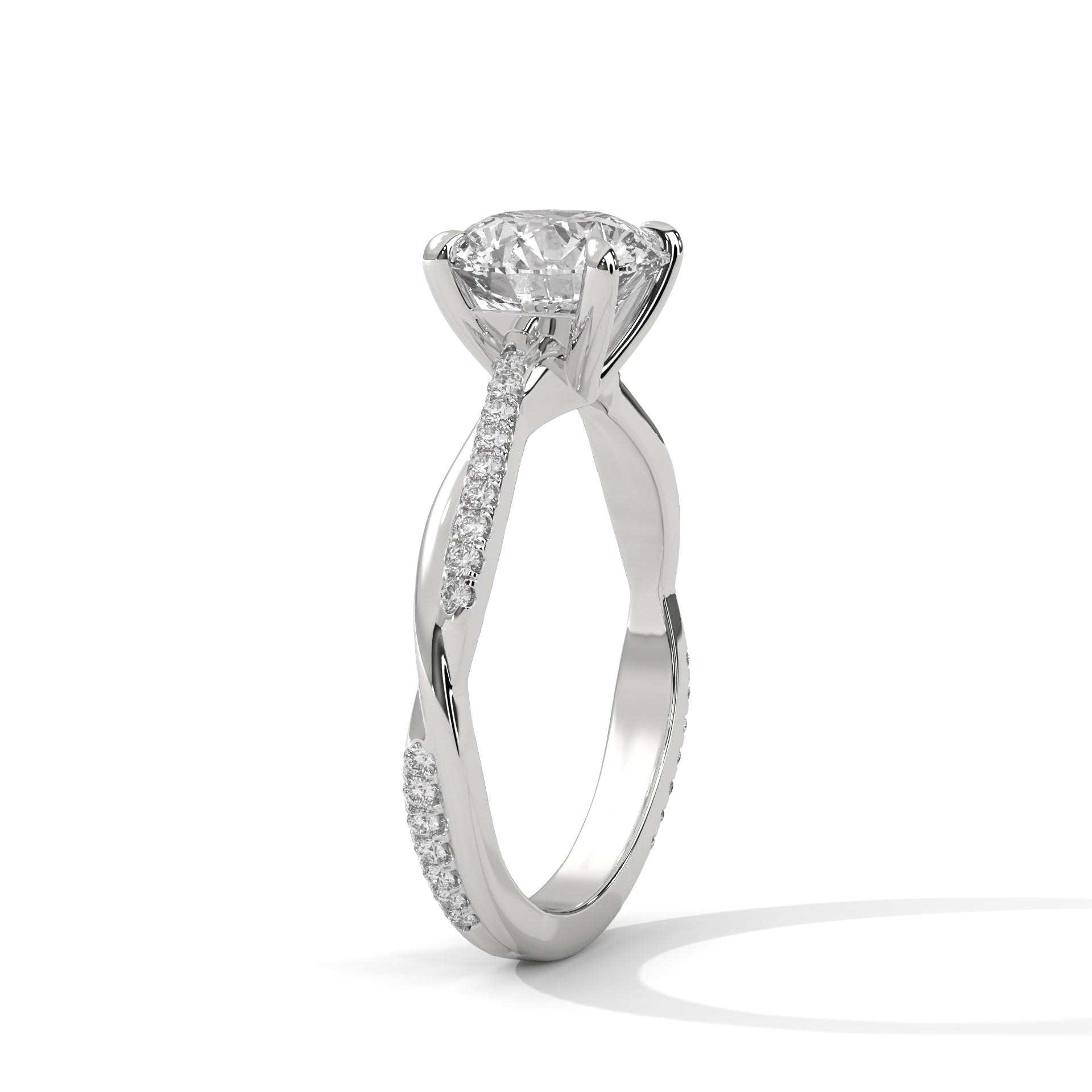 Radiant Embrace 1.5 CT Round-Cut Lab Grown Diamond Pave Ring | 1.66 CTW