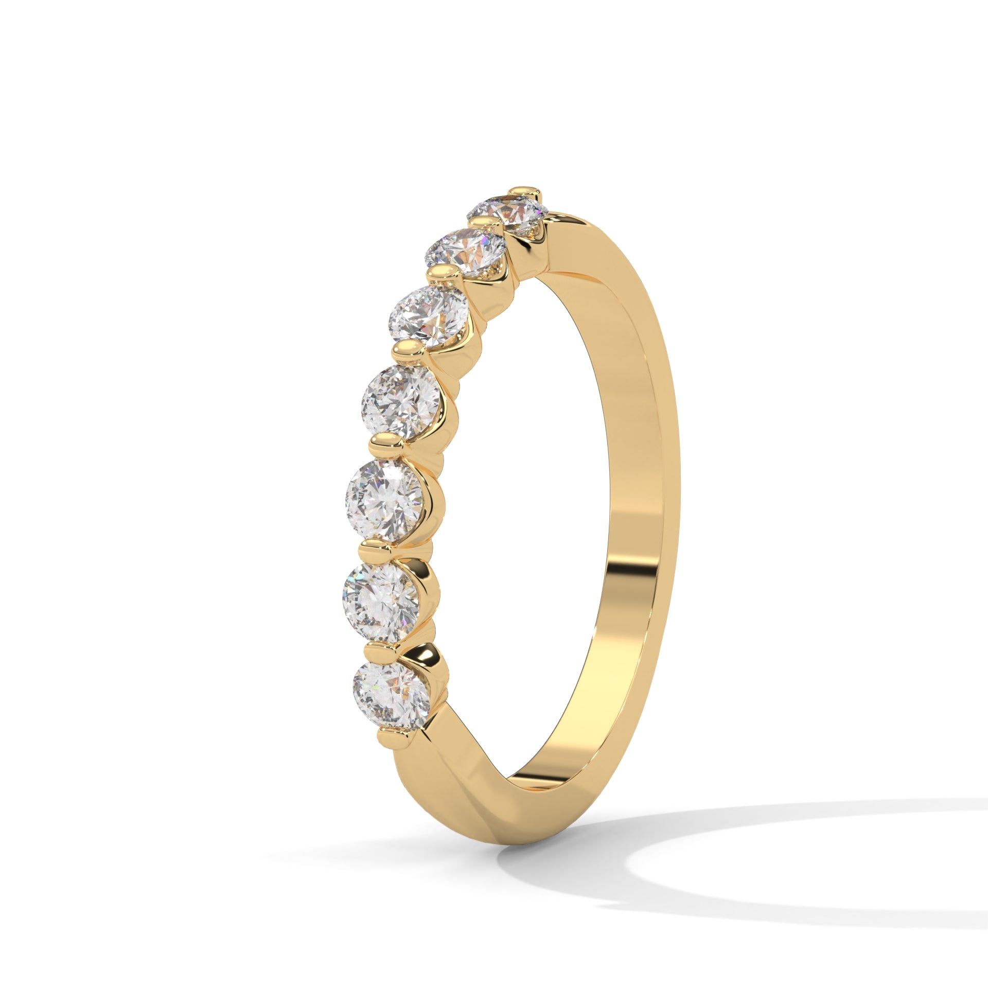 Elegant Round Lab-Grown Diamond Gold Half-Eternity Band | 0.55 CTW