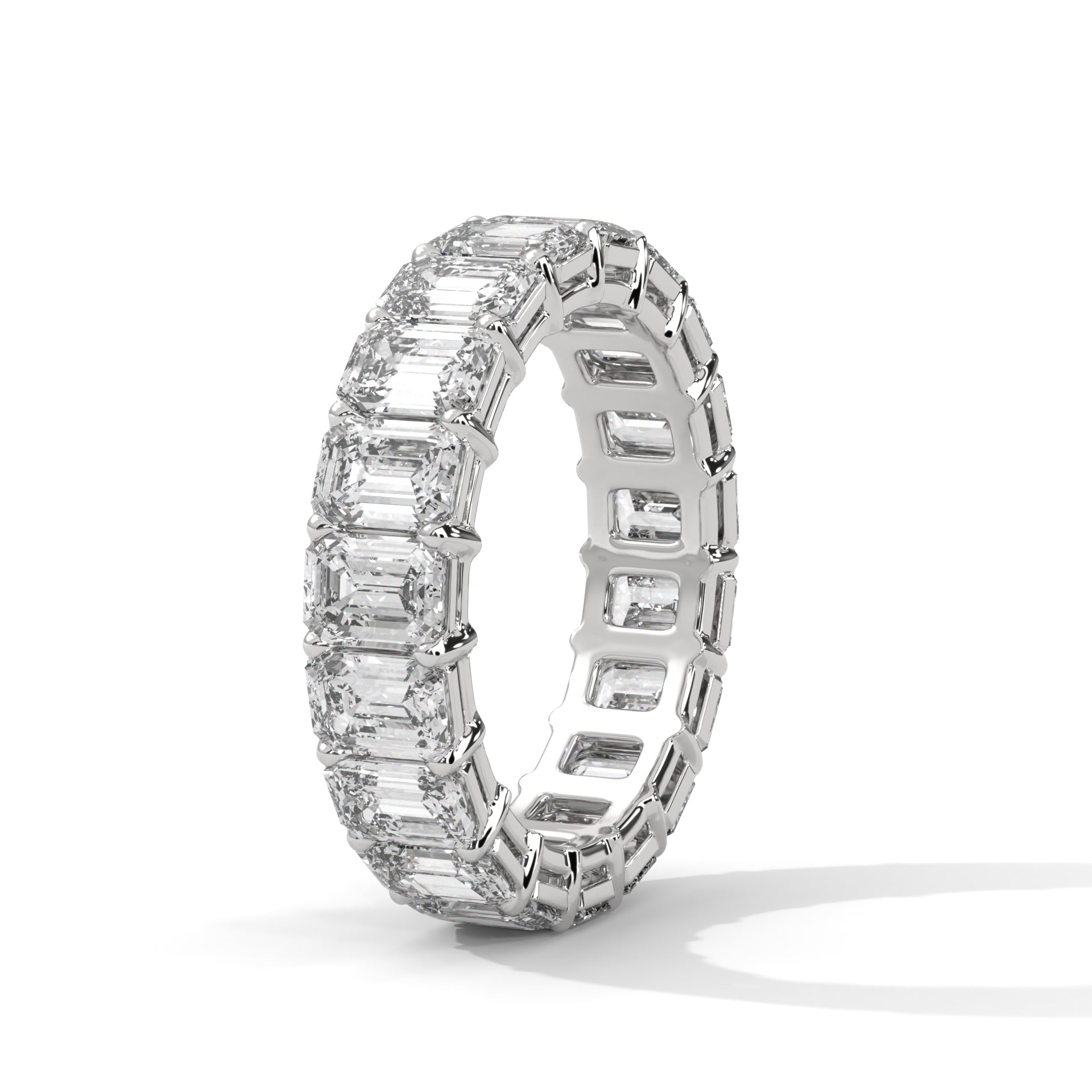 Luxury Emerald Lab-Grown Diamond Gold Eternity Band | 4.75 CTW