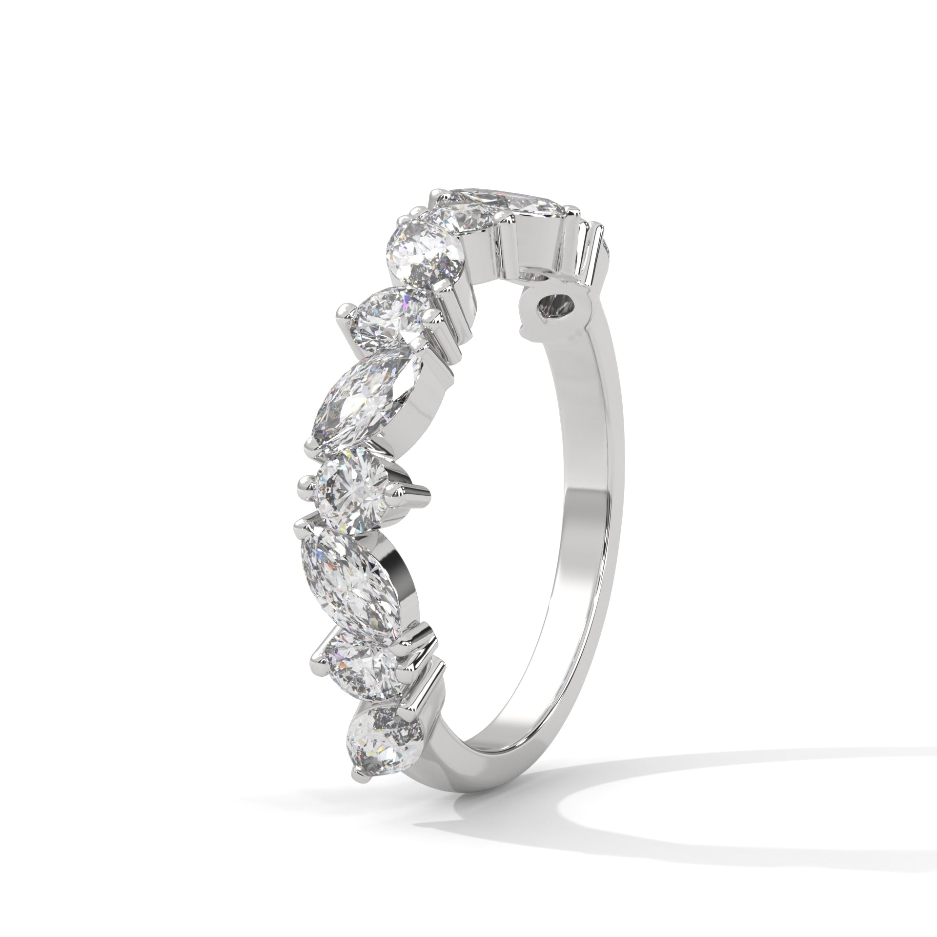 Marquise and Round Diamond Twist Gold Band | 1.32 CTW