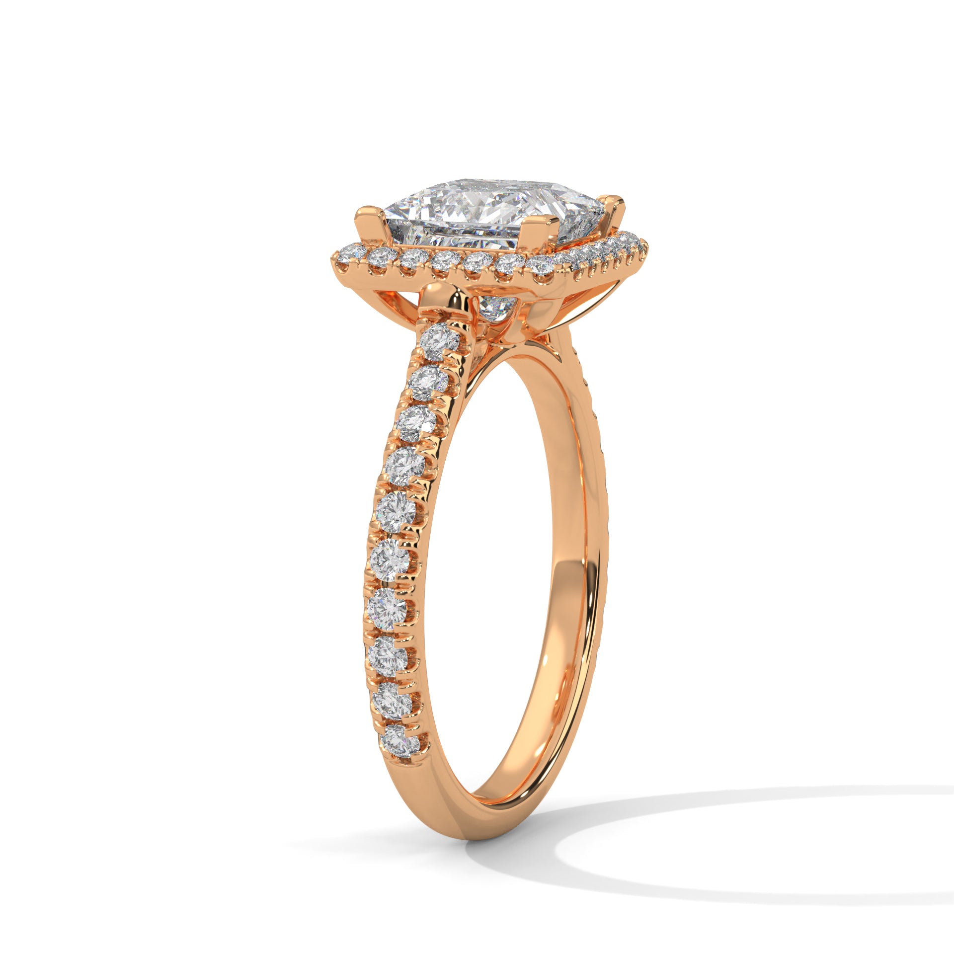 Princess-Cut 3 CTW Halo Lab Grown Diamond Ring | 3.57 CTW
