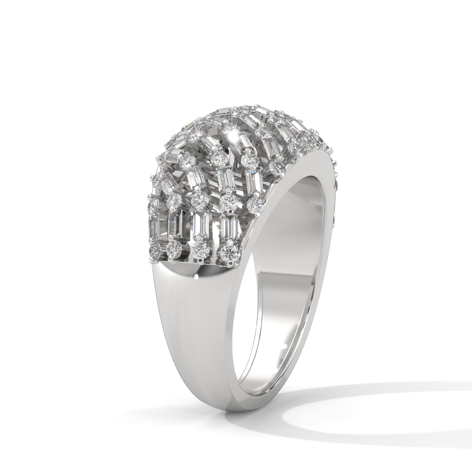 Radiance 0.76 CTW Baguette & Round Lab-Grown Diamond Ring