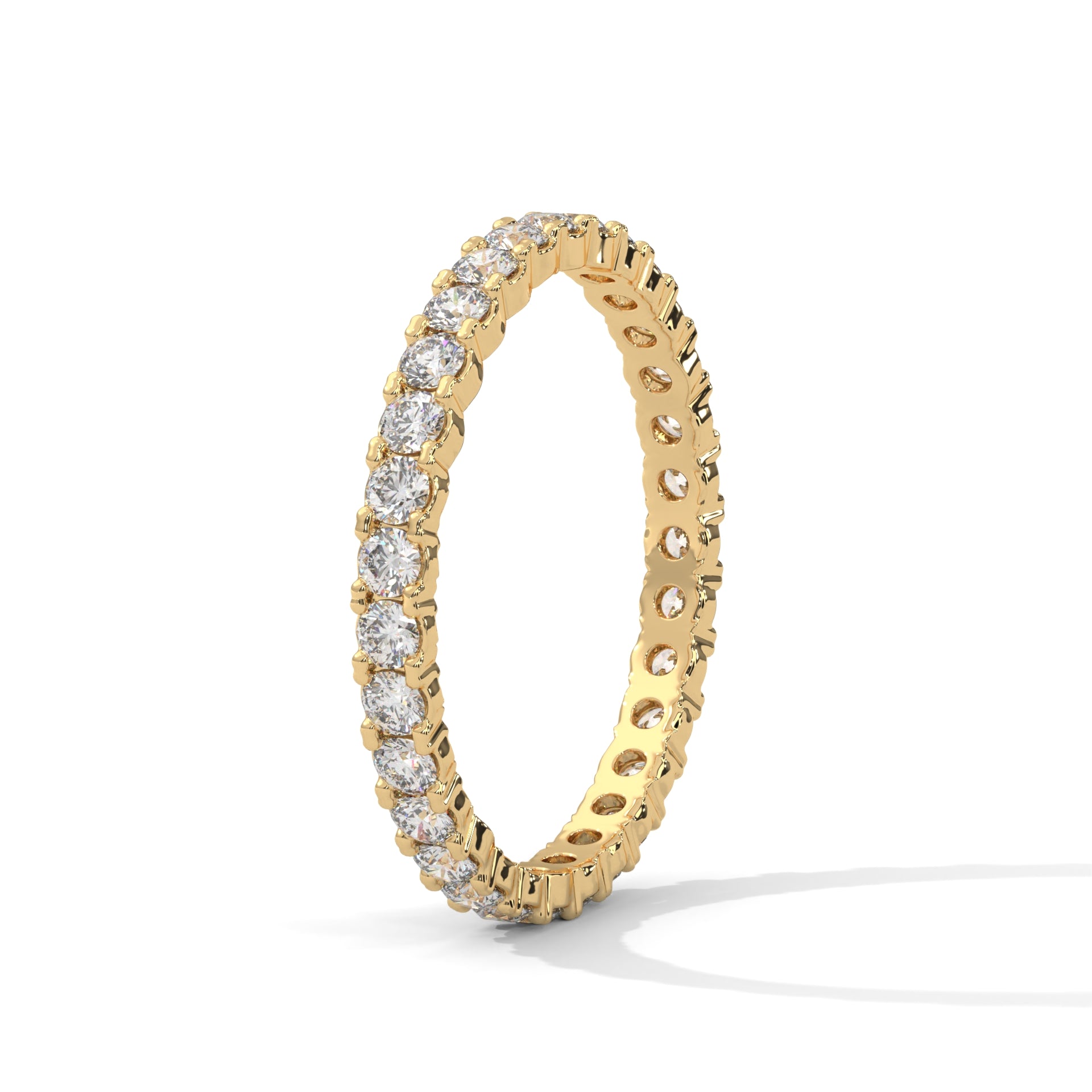 Endless Brilliance: Full-Eternity Round Diamond Gold Band | 1.09 CTW
