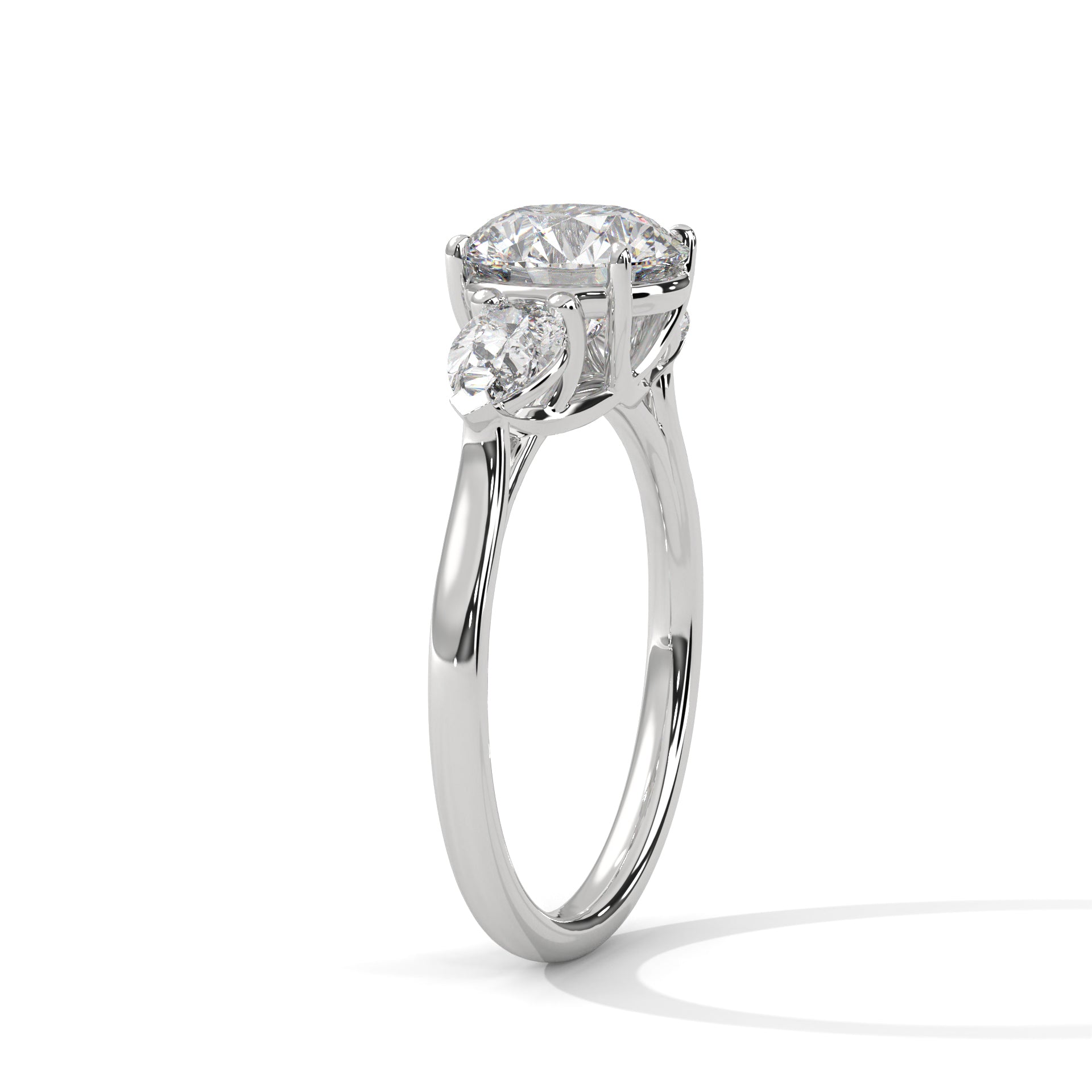 Dahlia 1ct Round Lab-Grown Diamond Three-Stone Engagement Ring | 2.00 CTW
