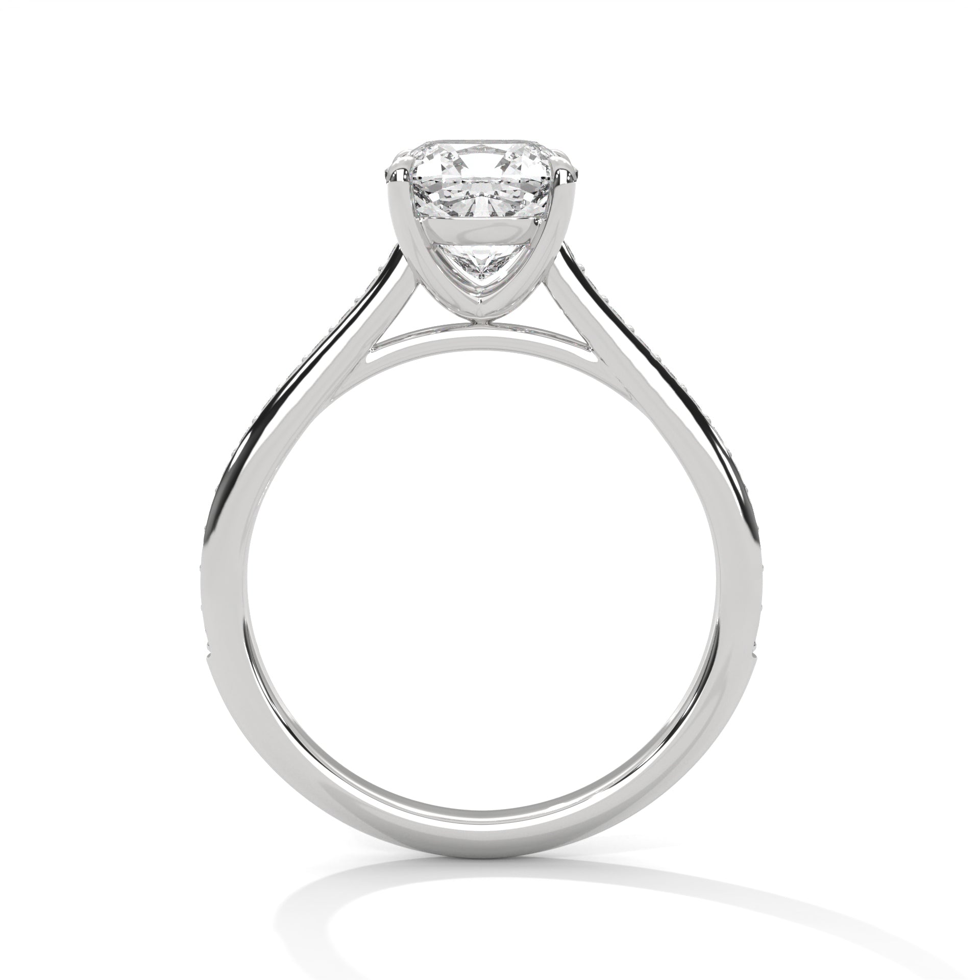 Diora 3ct Cushion Lab-Grown Diamond Pavé Engagement Ring | 3.24 CTW