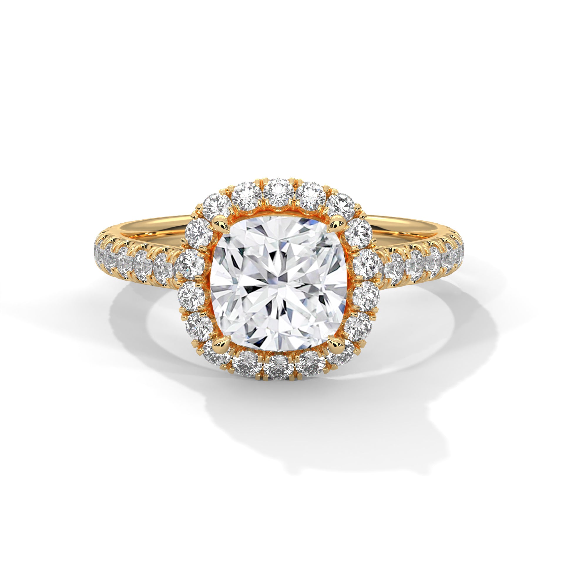 Glimmer 3CT Cushion Lab-Grown Diamond Engagement Ring | 3.61 CTW