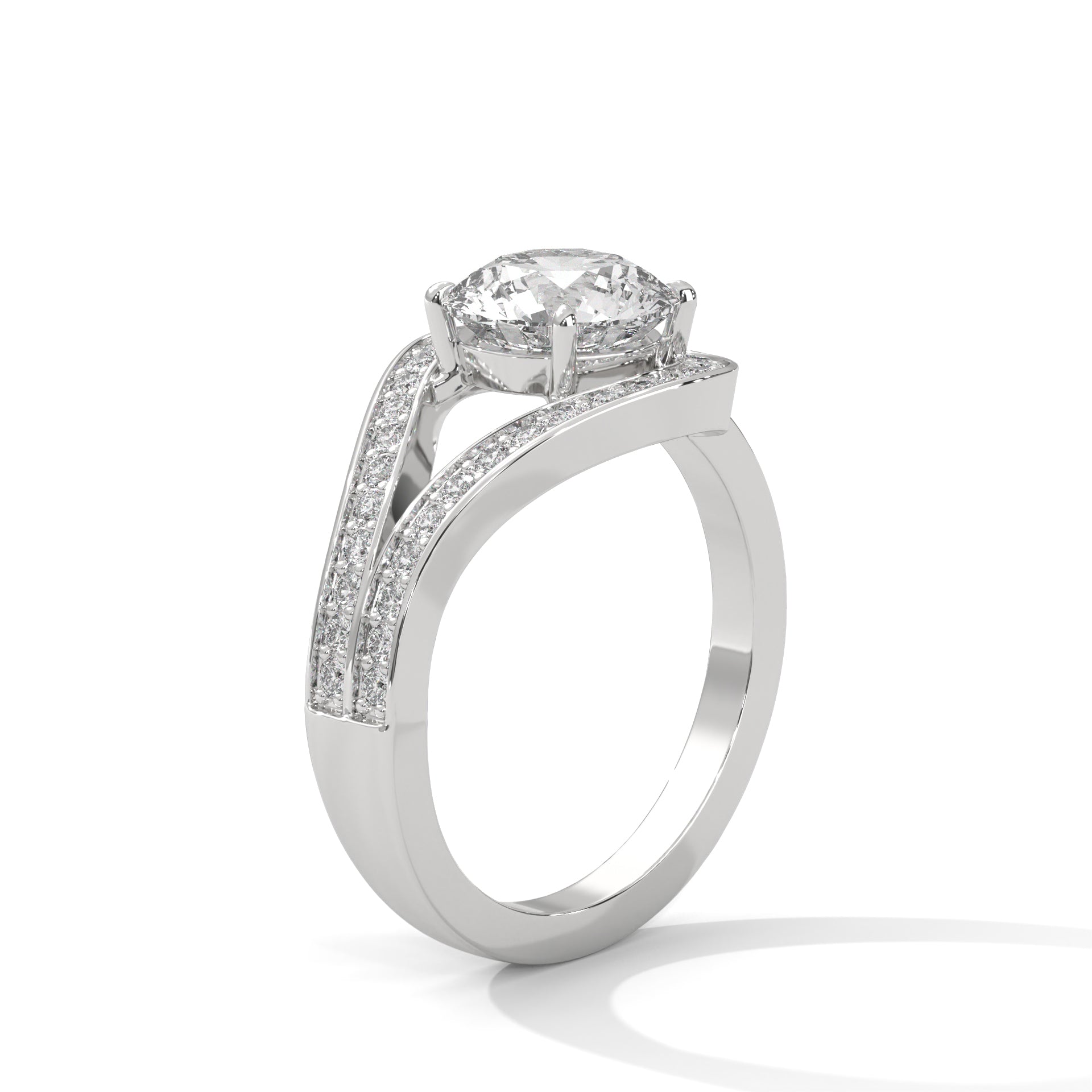 Azalea 1.5ct Round Lab-Grown Diamond Halo Twist Engagement Ring | 1.89 CTW