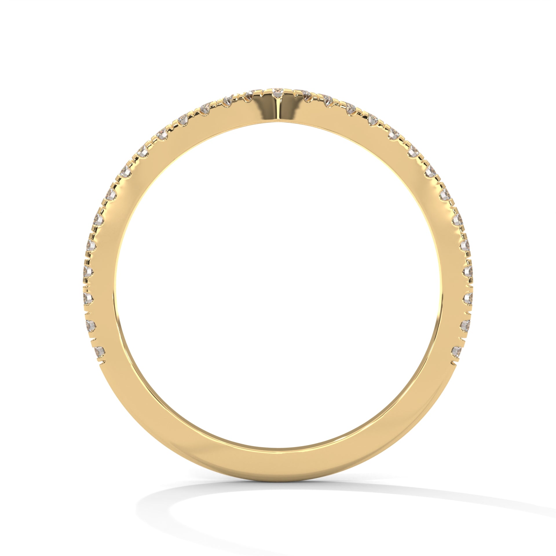 Elegant Round Lab-Grown Diamond Gold V-Shaped Wedding Band | 0.22 CTW