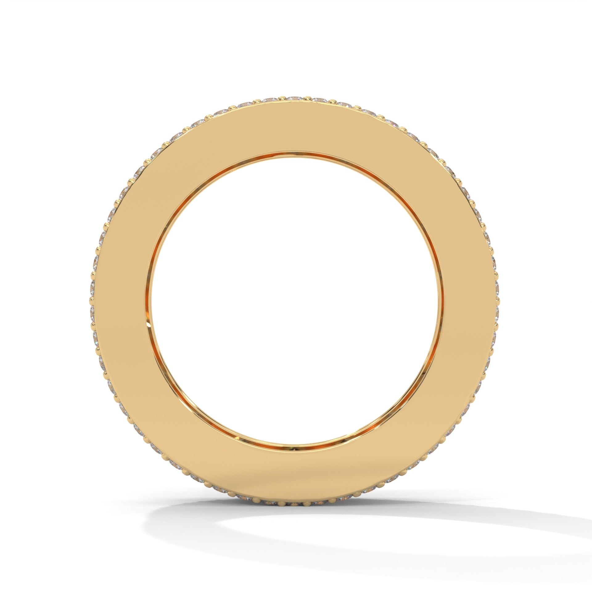 Regal Radiance: Gold Princess and Round Diamond Band Ring | 4.04 CTW