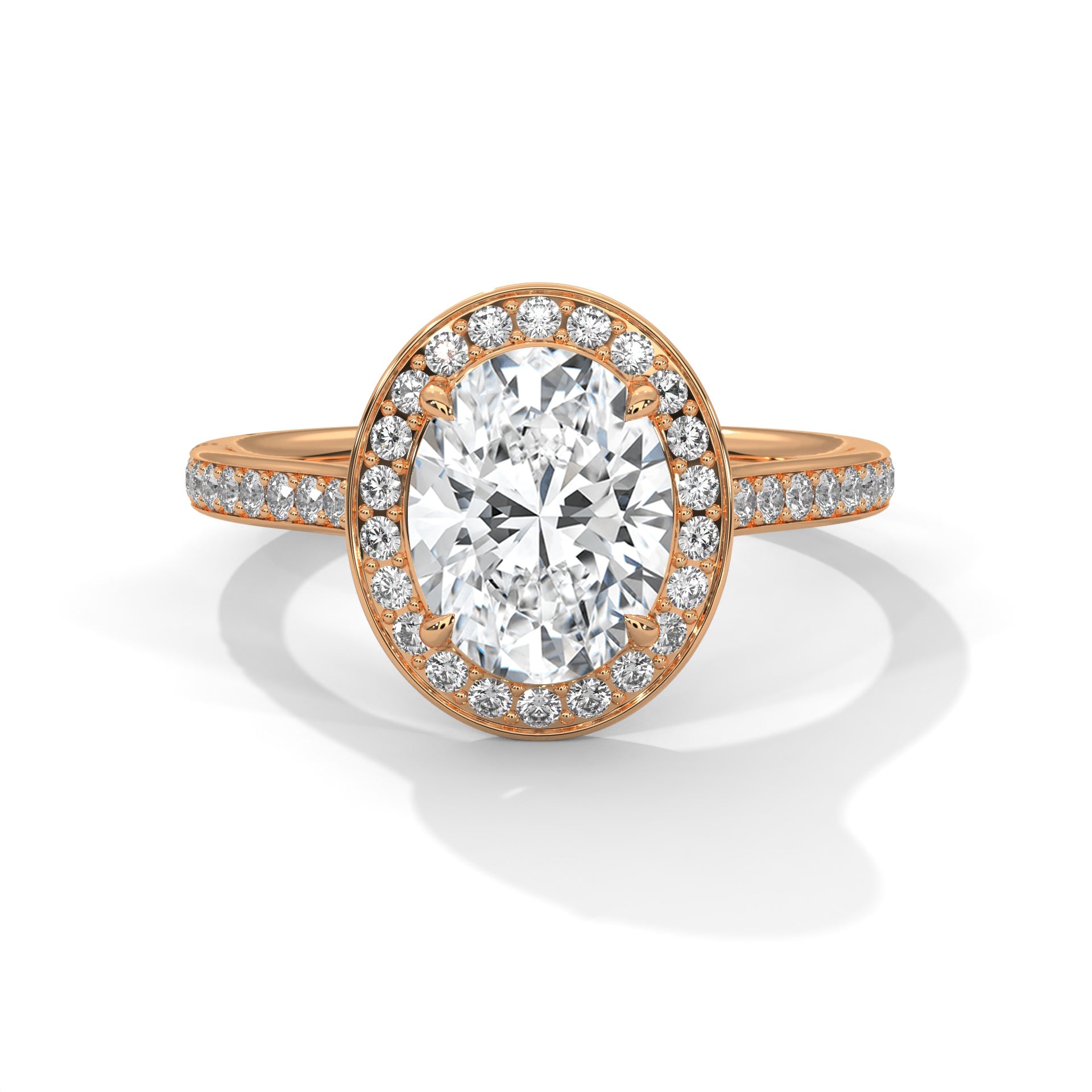 Vivienne 3 CT Oval Lab-Grown Diamond Halo Engagement Ring | 3.42 CTW
