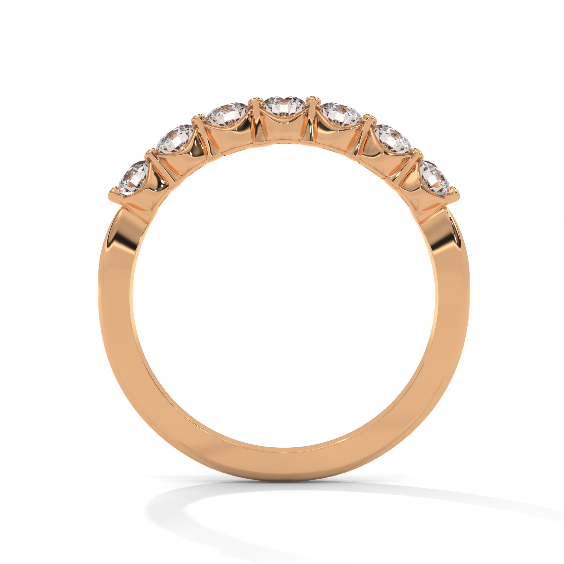 Elegant Round Lab-Grown Diamond Gold Half-Eternity Band | 0.55 CTW