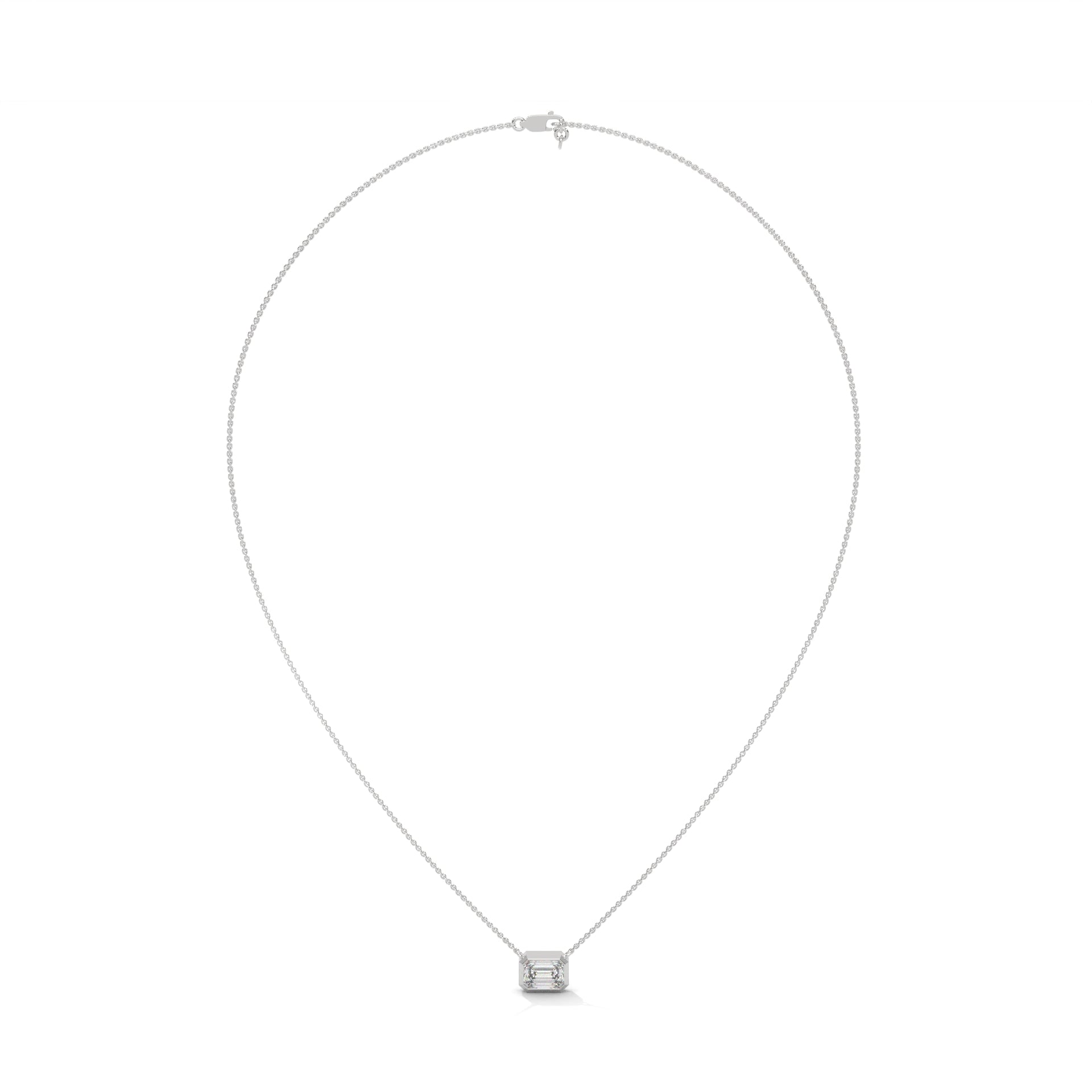 Emerald-Cut Diamond Pendant Necklace 0.75ct | 14K Gold | 16-18inch Chain