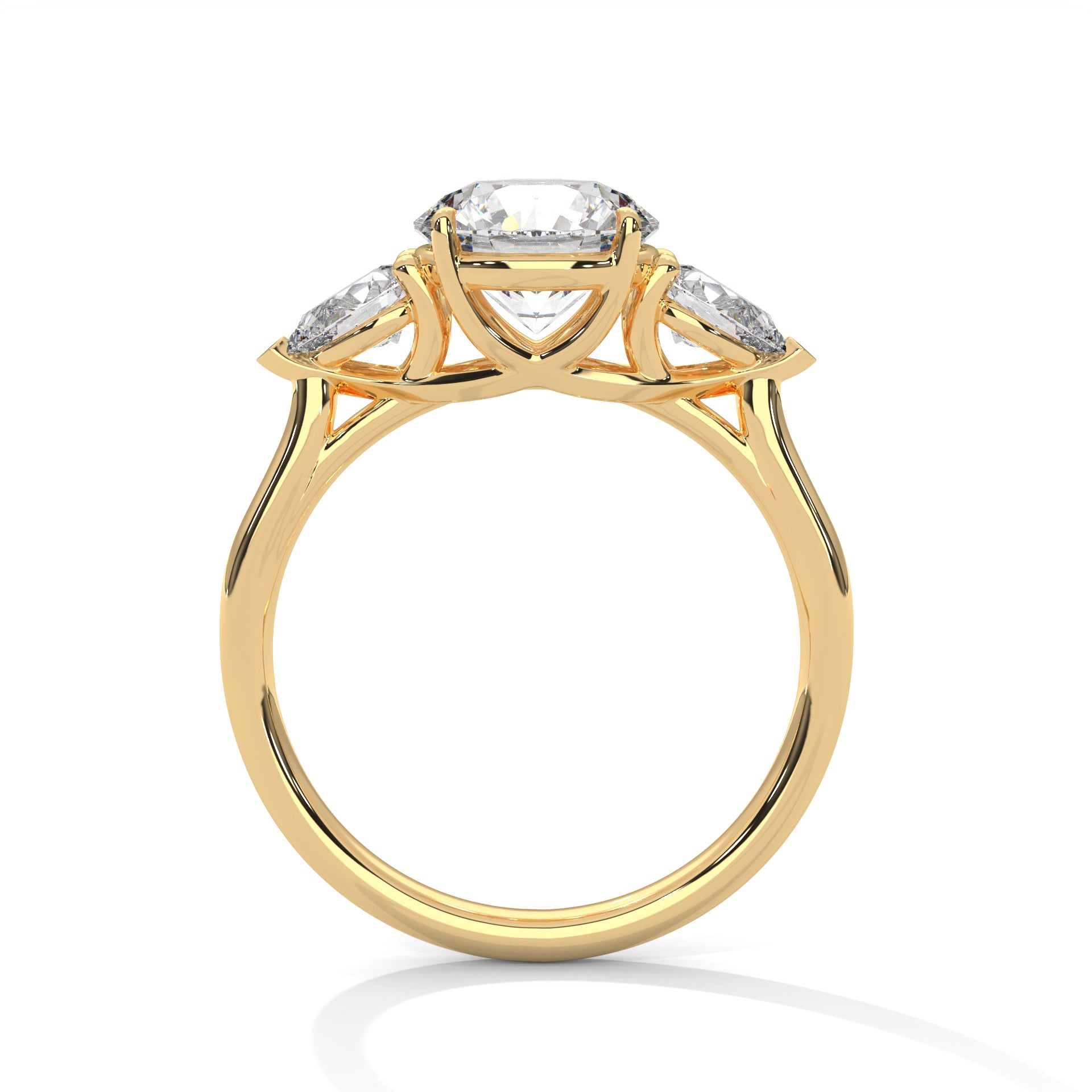Dahlia 1ct Round Lab-Grown Diamond Three-Stone Engagement Ring | 2.00 CTW