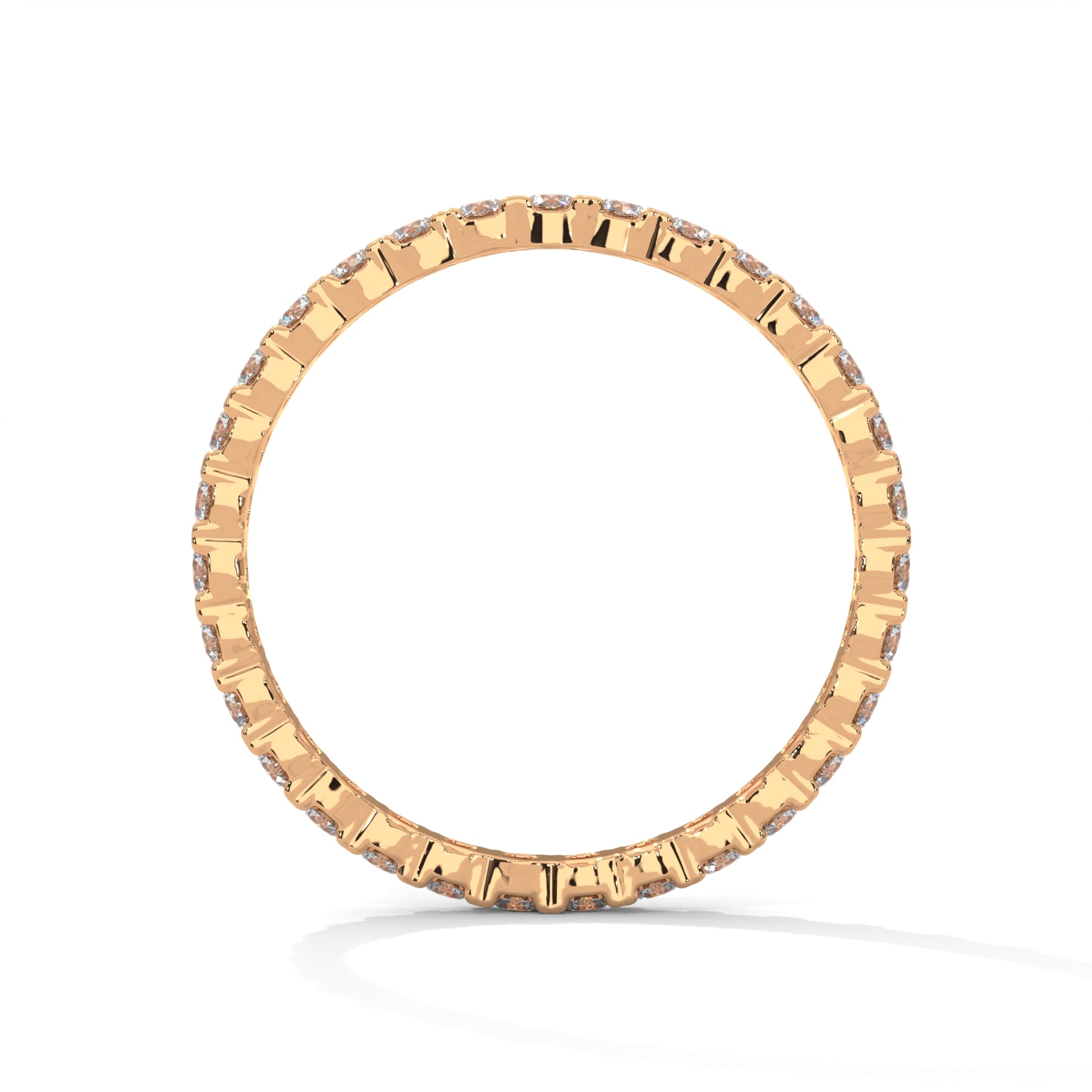 Endless Brilliance: Full-Eternity Round Diamond Gold Band | 1.09 CTW