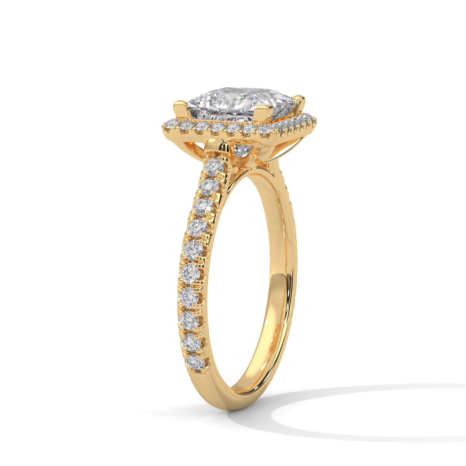 Princess-Cut 3 CTW Halo Lab Grown Diamond Ring | 3.57 CTW
