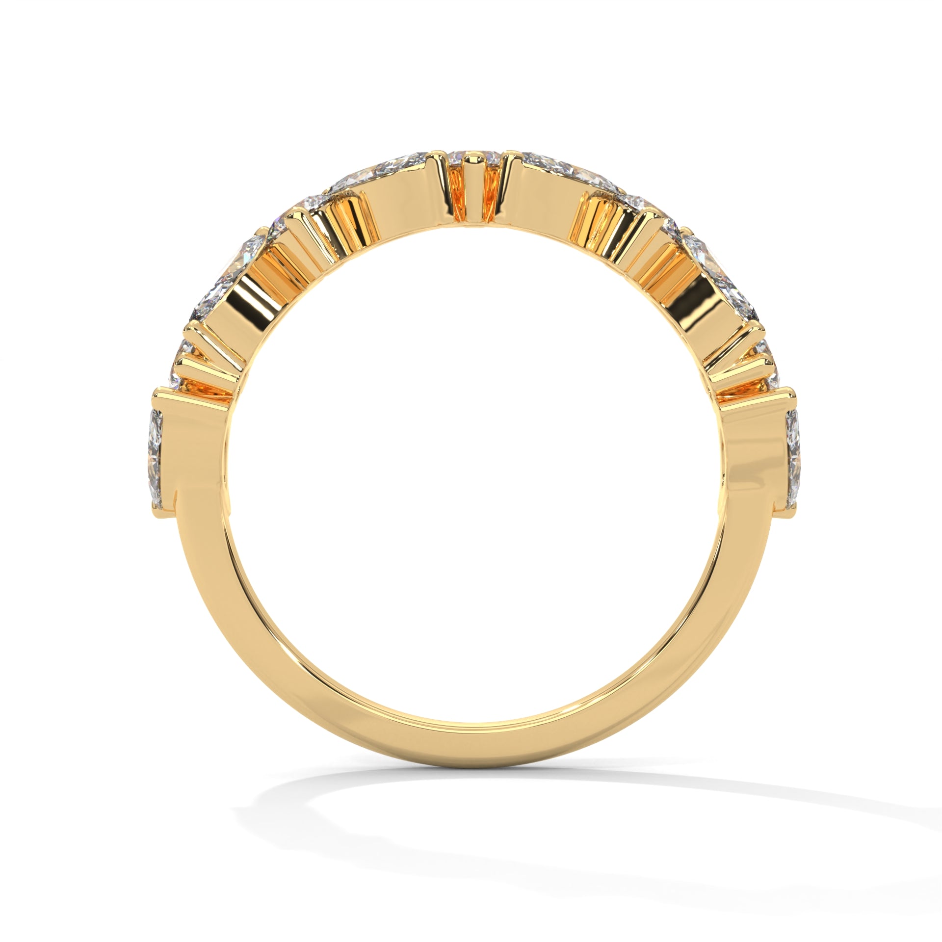 Marquise and Round Diamond Twist Gold Band | 1.32 CTW