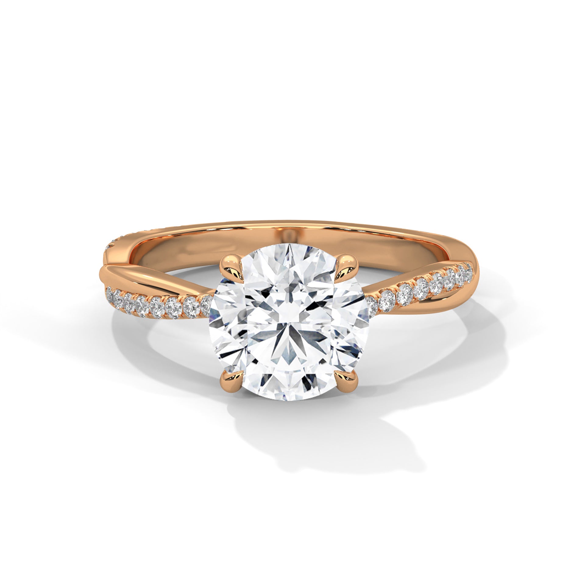 Radiant Embrace 1.5 CT Round-Cut Lab Grown Diamond Pave Ring | 1.66 CTW