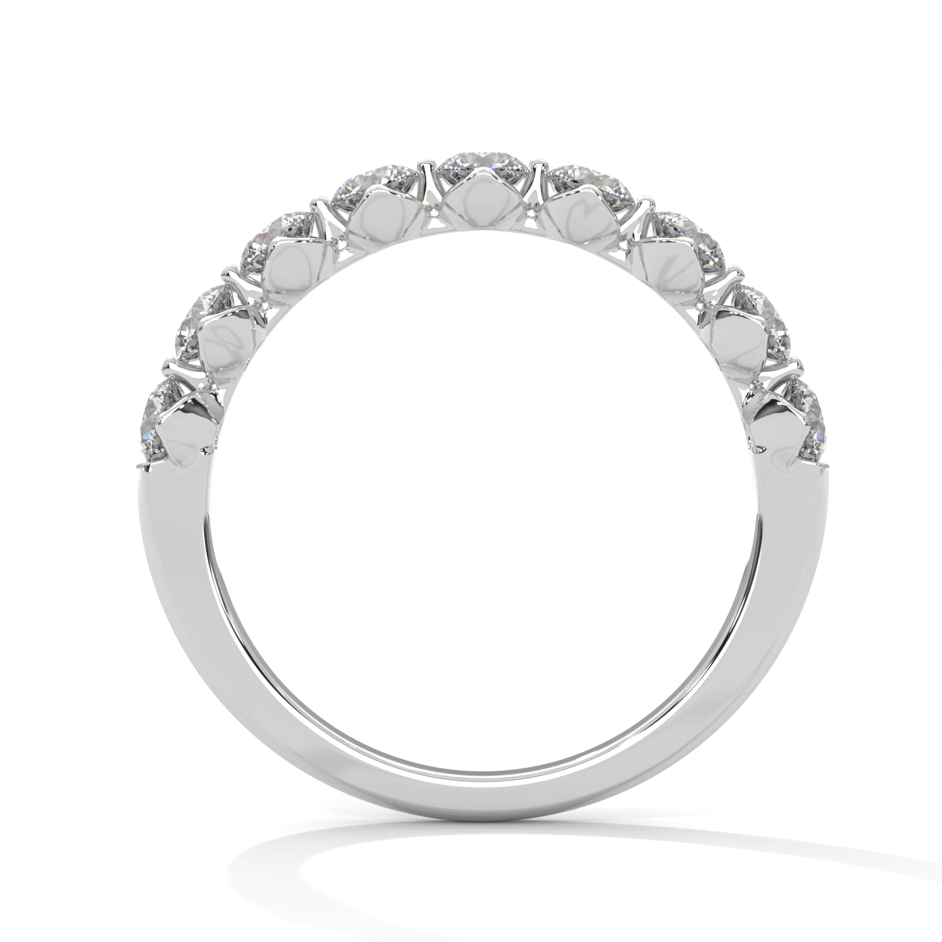 Eternal Sparkle: Gold Round Diamond Half-Eternity Band | 0.97 CTW