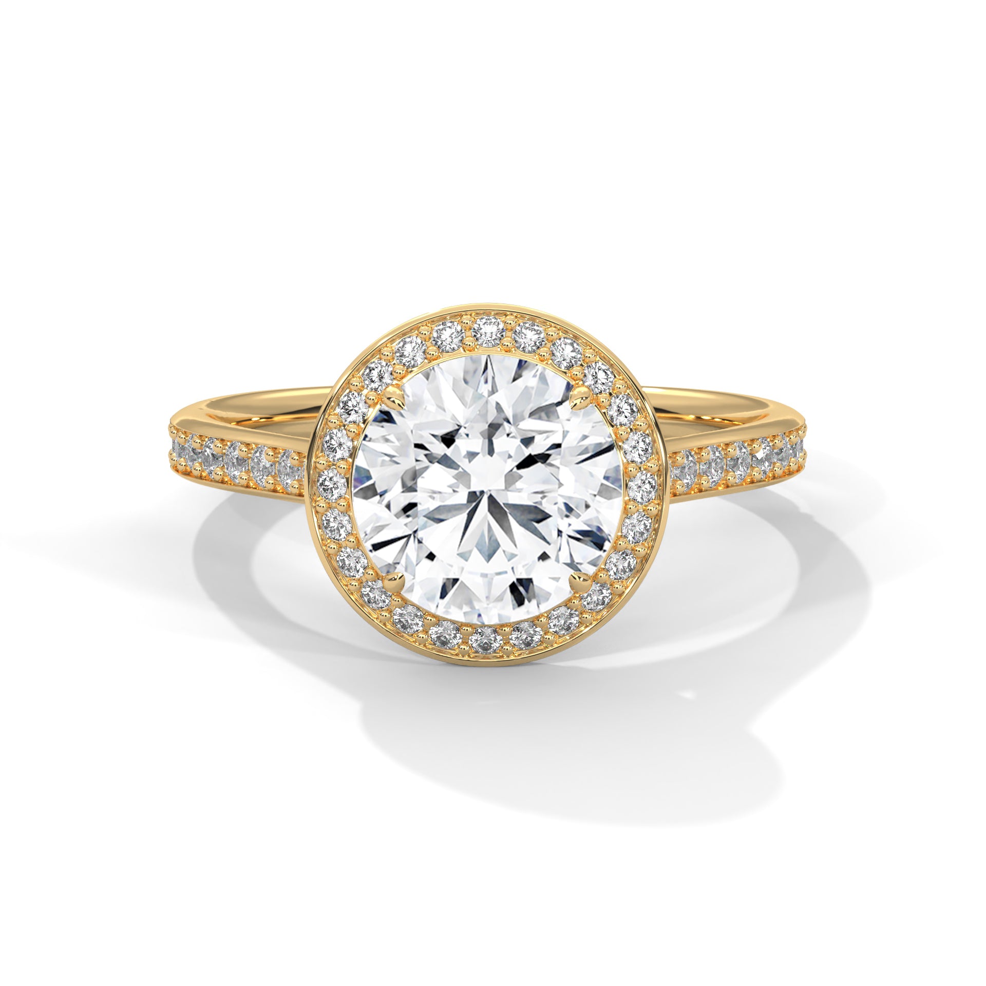 Lustrous Halo 1.5CT Round Lab-Grown Diamond Engagement Ring | 1.84 CTW