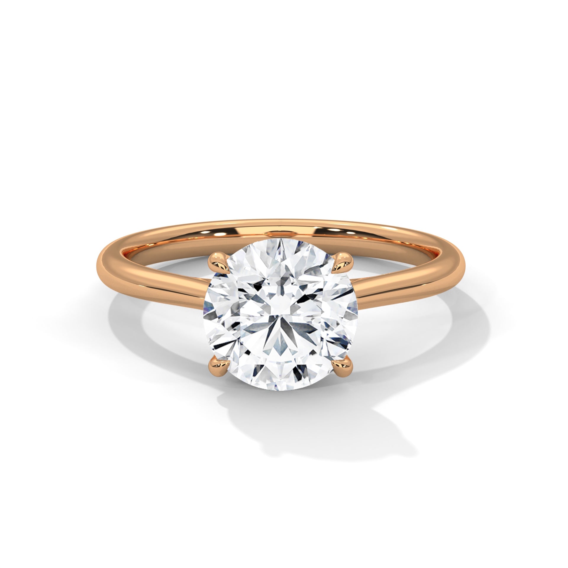 Eminent 2 CT Round Diamond Solitaire Engagement Ring | 14K & 18K Gold