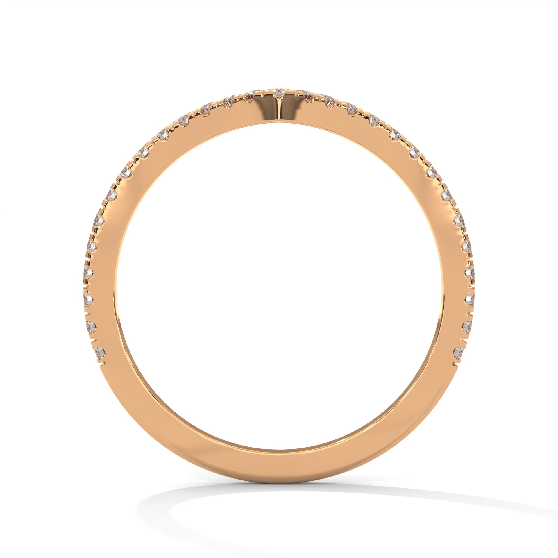 Elegant Round Lab-Grown Diamond Gold V-Shaped Wedding Band | 0.22 CTW