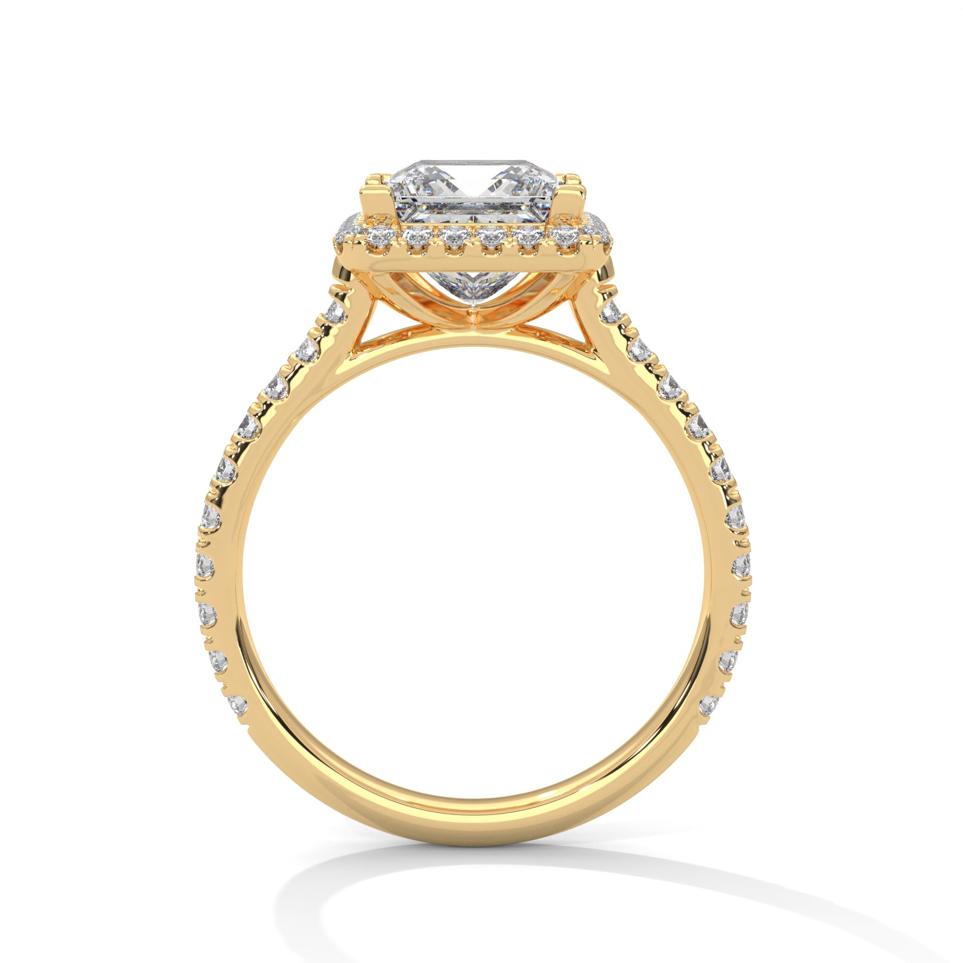 Princess-Cut 3 CTW Halo Lab Grown Diamond Ring | 3.57 CTW